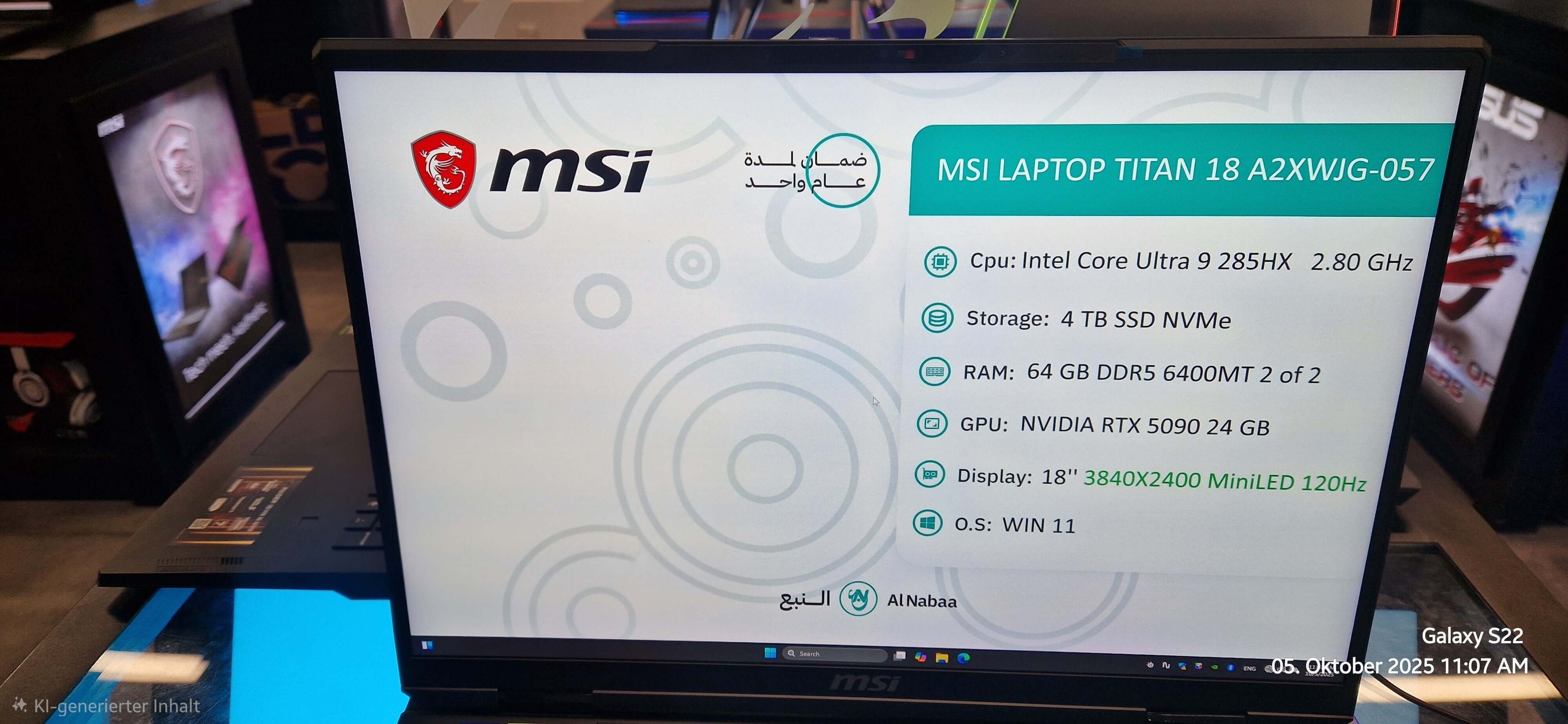 MSI Laptop Titan 18 HX AI (A2XWJG-042)