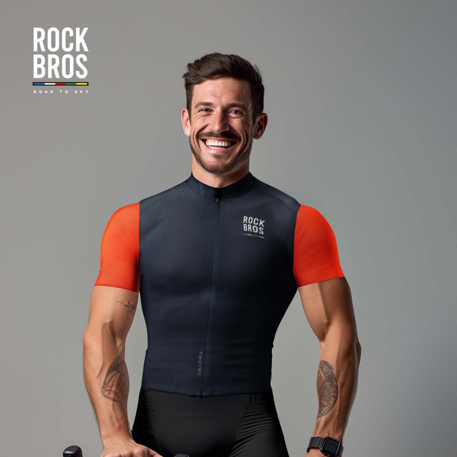 ROAD TO SKY Herren Kurzarm-Radtrikot Fahrrad Jersey für MTB & Rennrad