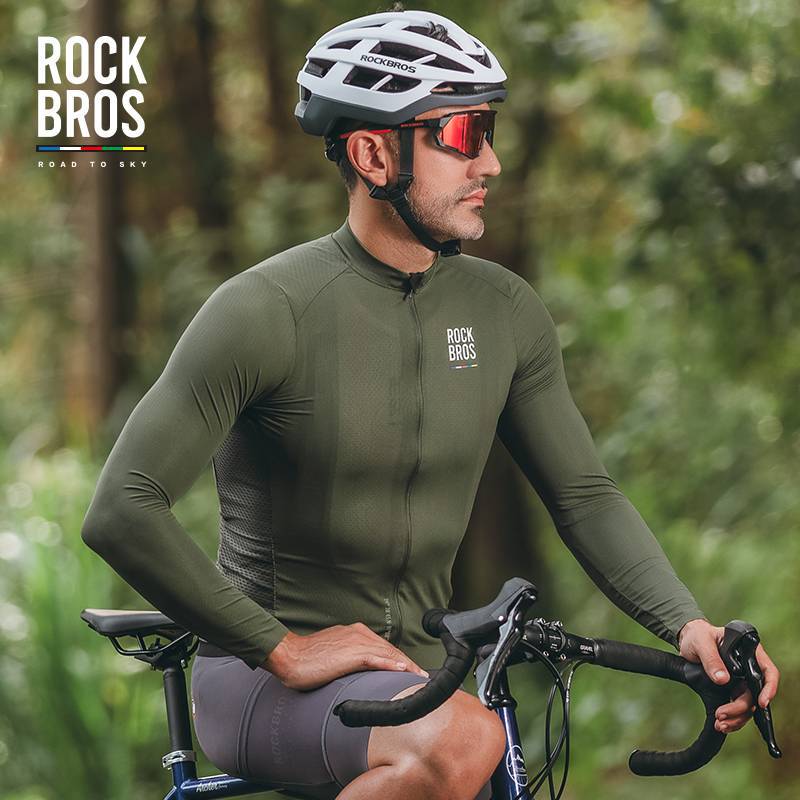 ROAD TO SKY Herren Langarm-Radtrikot Fahrrad Jersey für MTB & Rennrad