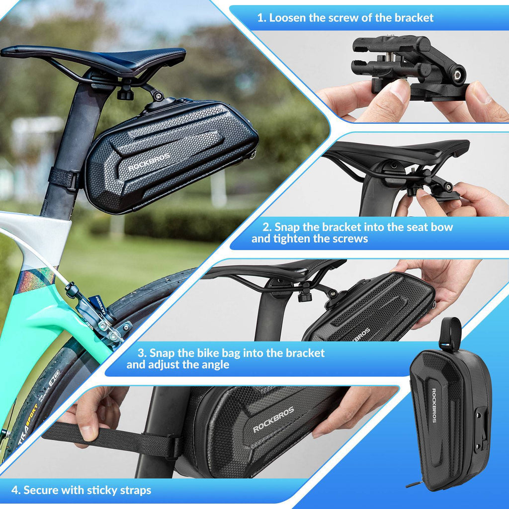 ROCKBROS 3D Hard Shell Fahrrad Satteltasche mit Schnellverschluss 1,8L