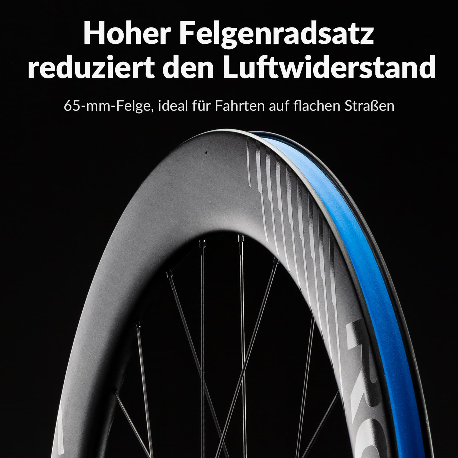 ROCKBROS 700C Carbon Laufradsatz 65mm Scheibenbremse Steckachse Laufrad Set für Rennrad