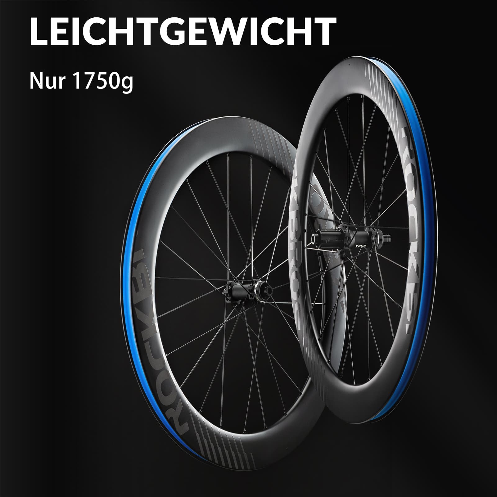 ROCKBROS 700C Carbon Laufradsatz 65mm Scheibenbremse Steckachse Laufrad Set für Rennrad
