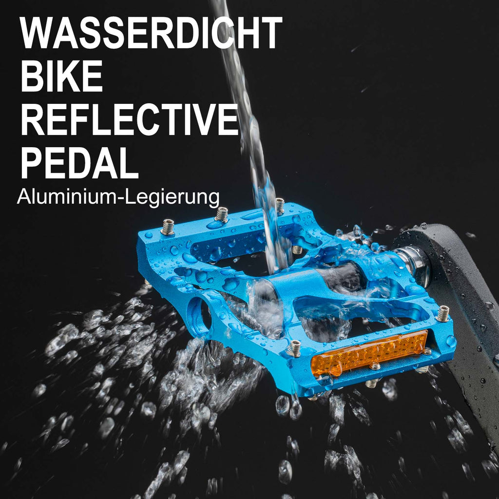 ROCKBROS Alu Fahrradpedale 9/16 Zoll mit zwei PVC Reflektoren