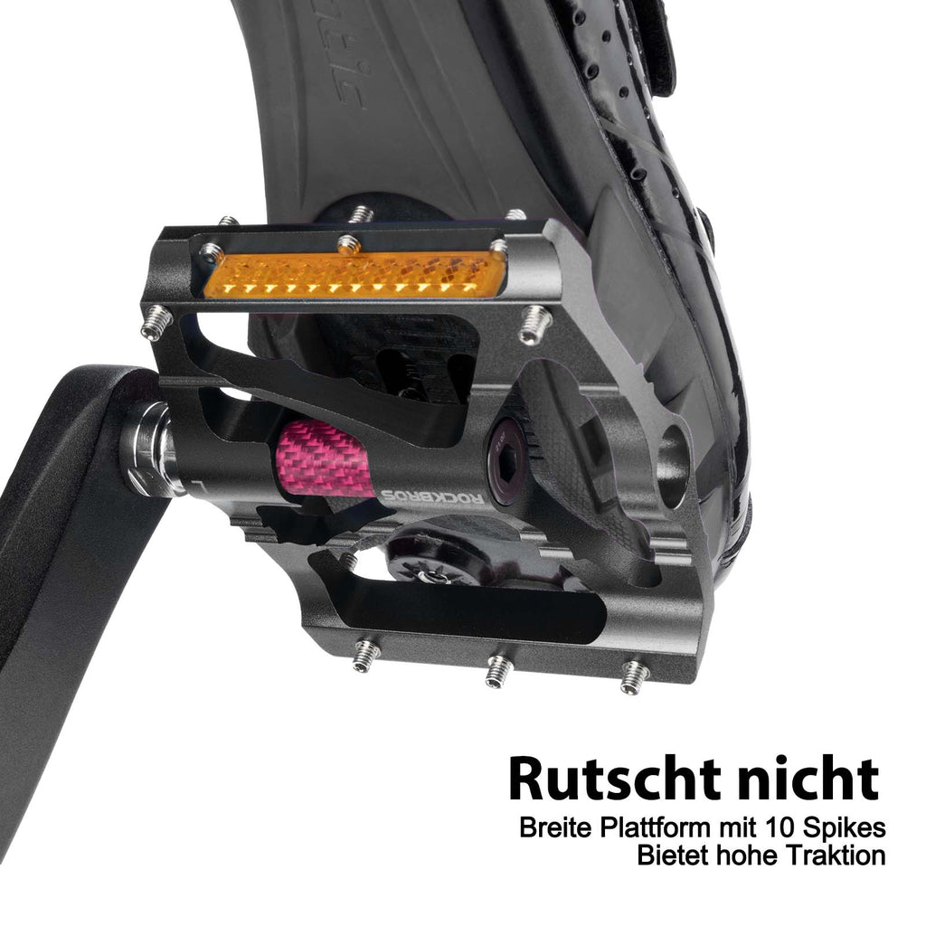 ROCKBROS Alu Fahrradpedale 9/16 Zoll mit zwei PVC Reflektoren