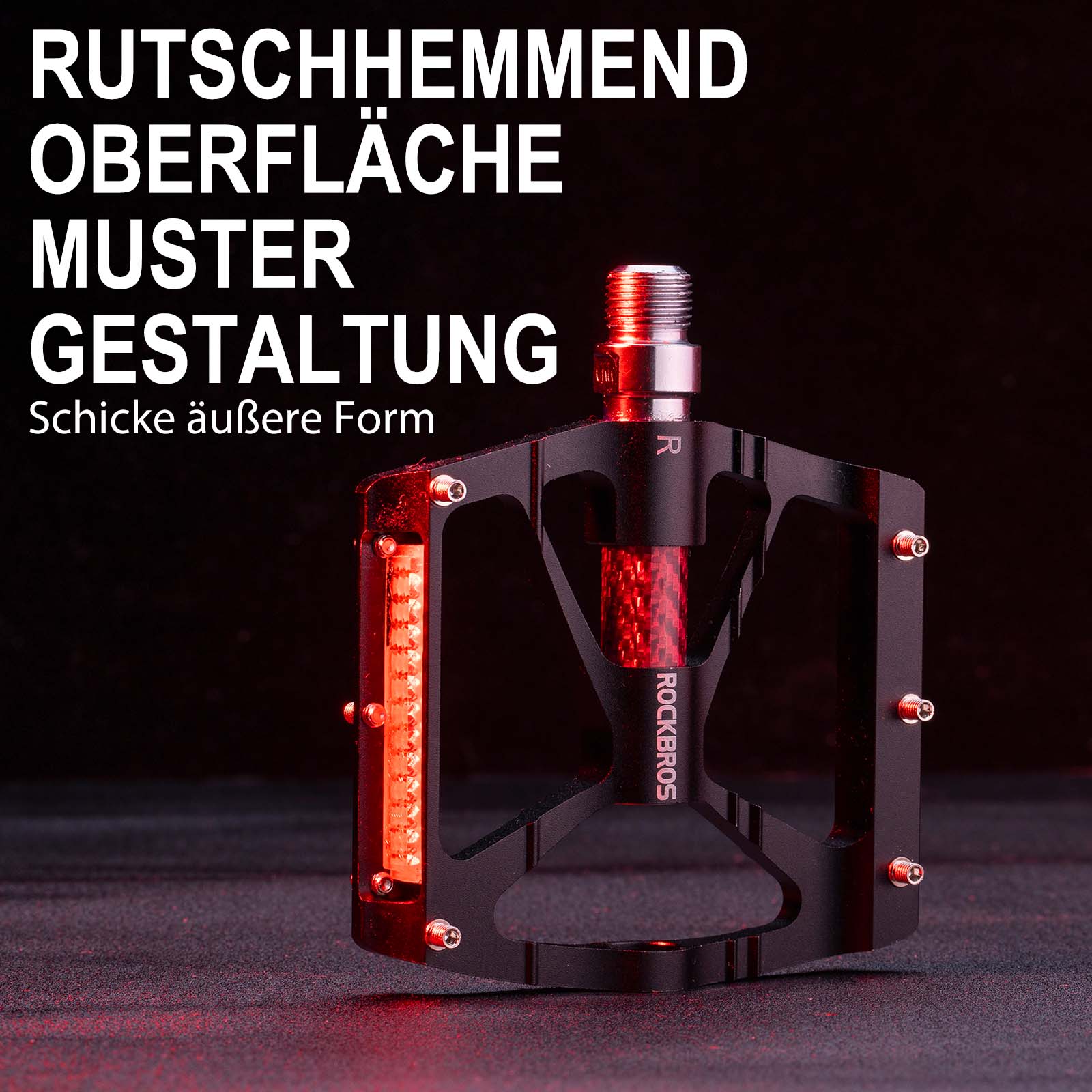 ROCKBROS Alu Fahrradpedale 9/16 Zoll mit zwei PVC Reflektoren