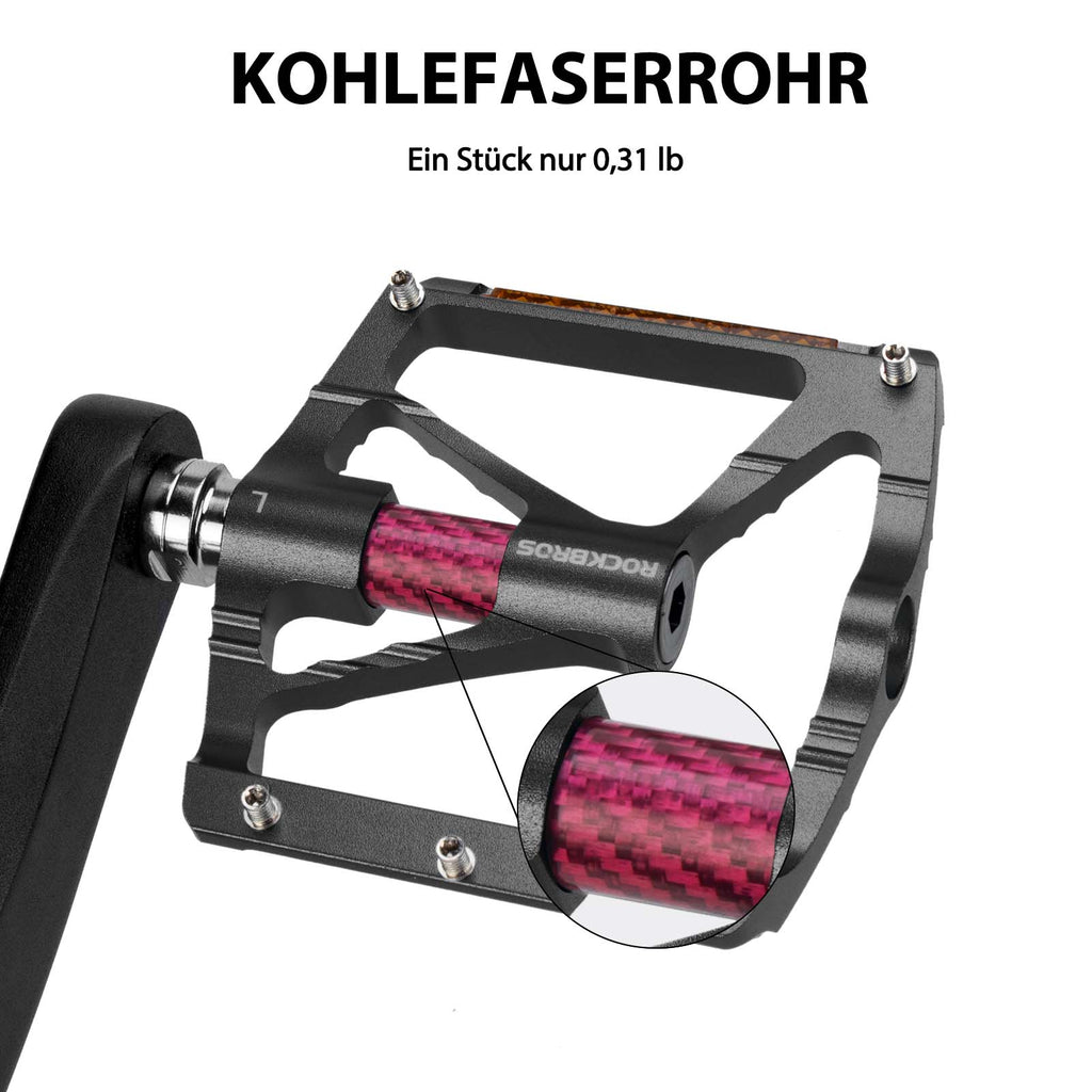 ROCKBROS Alu Fahrradpedale 9/16 Zoll mit zwei PVC Reflektoren