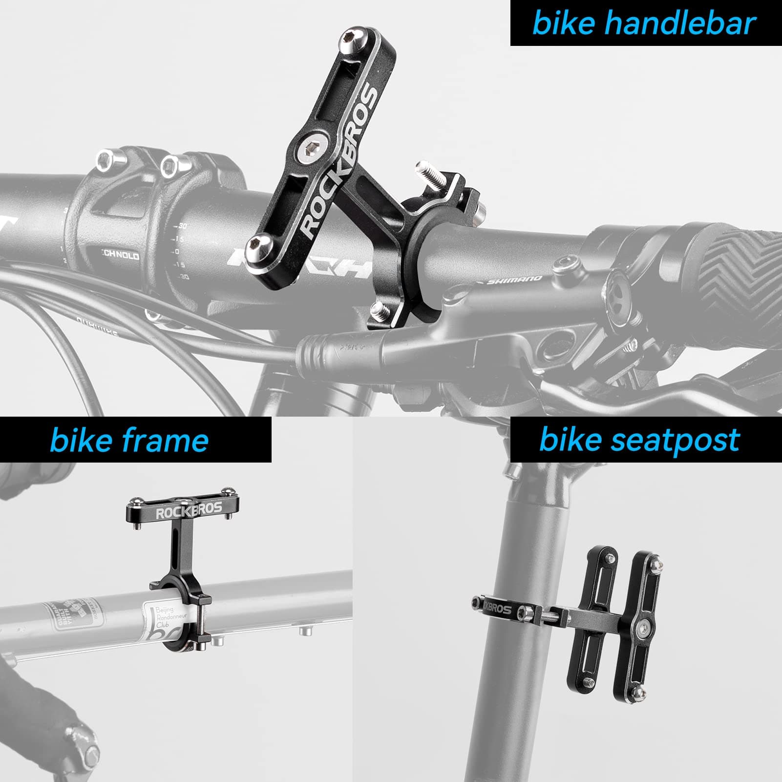 ROCKBROS Alu Universal Flaschenhalter Adapter für Fahrrad und Motorrad