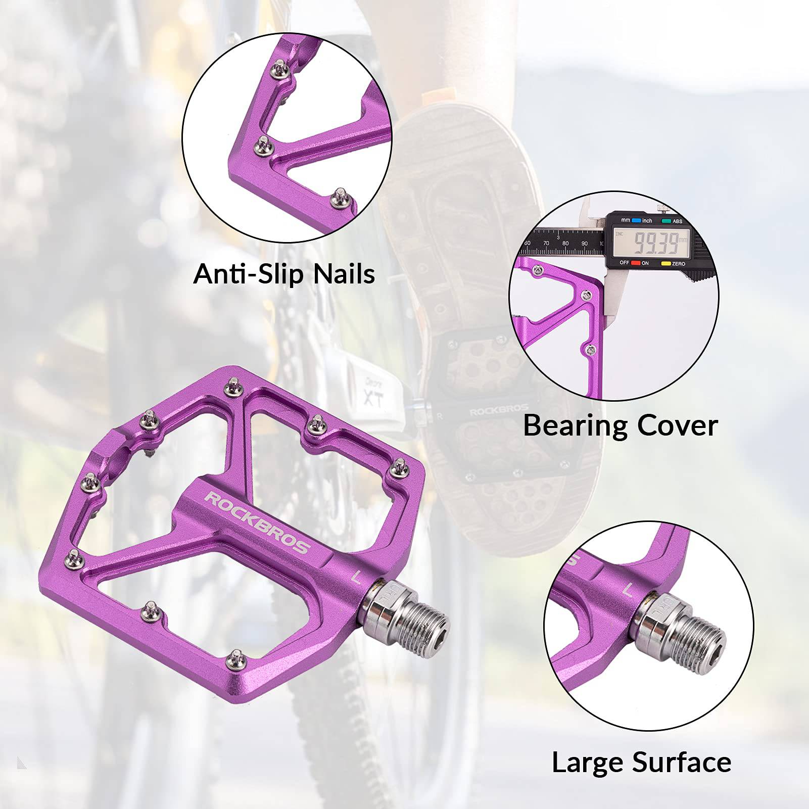 ROCKBROS Aluminium Platform Pedale 9/16 Zoll für MTB E-Bike Stadtrad