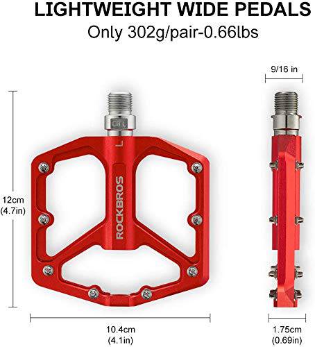 ROCKBROS Aluminium Platform Pedale 9/16 Zoll für MTB E-Bike Stadtrad