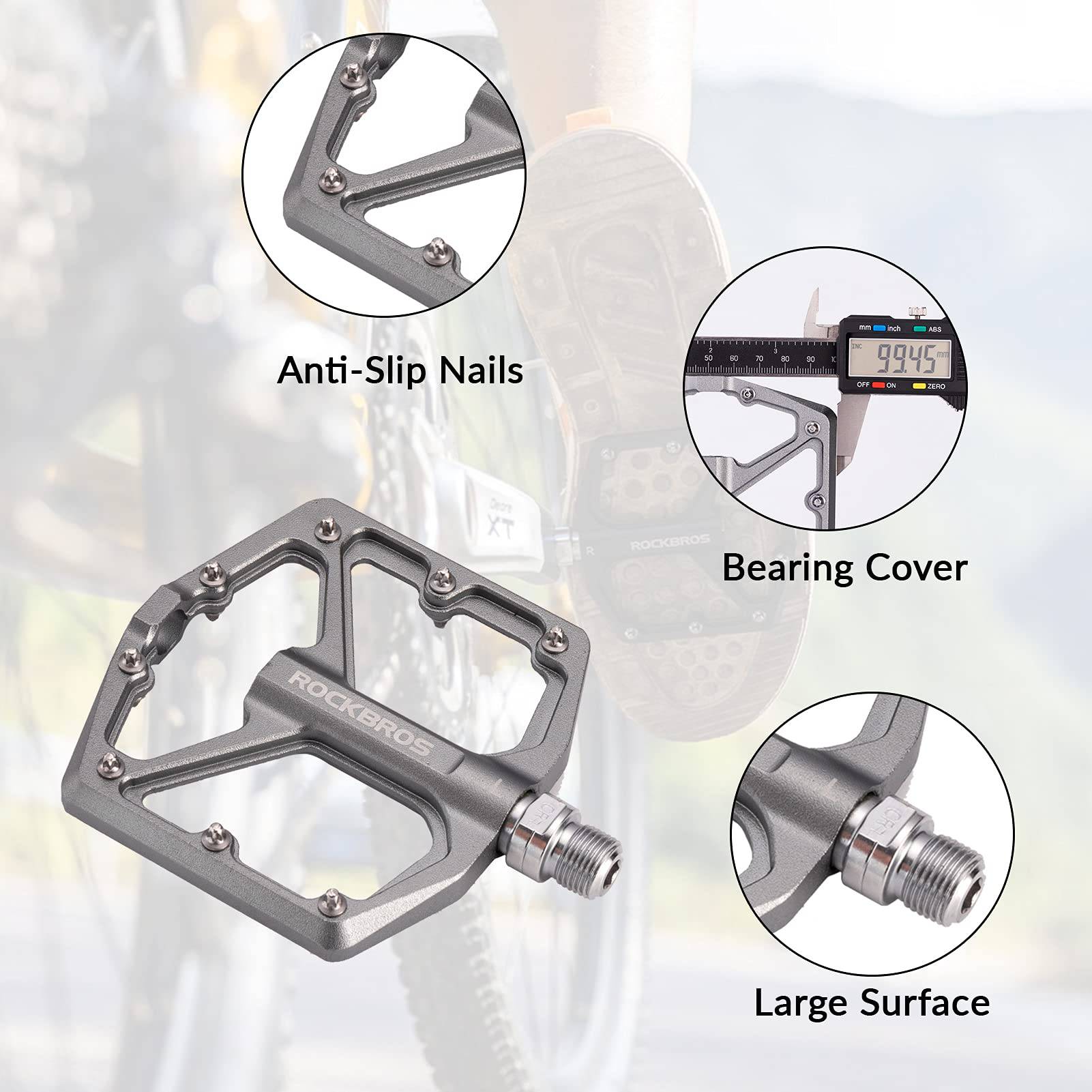 ROCKBROS Aluminium Platform Pedale 9/16 Zoll für MTB E-Bike Stadtrad