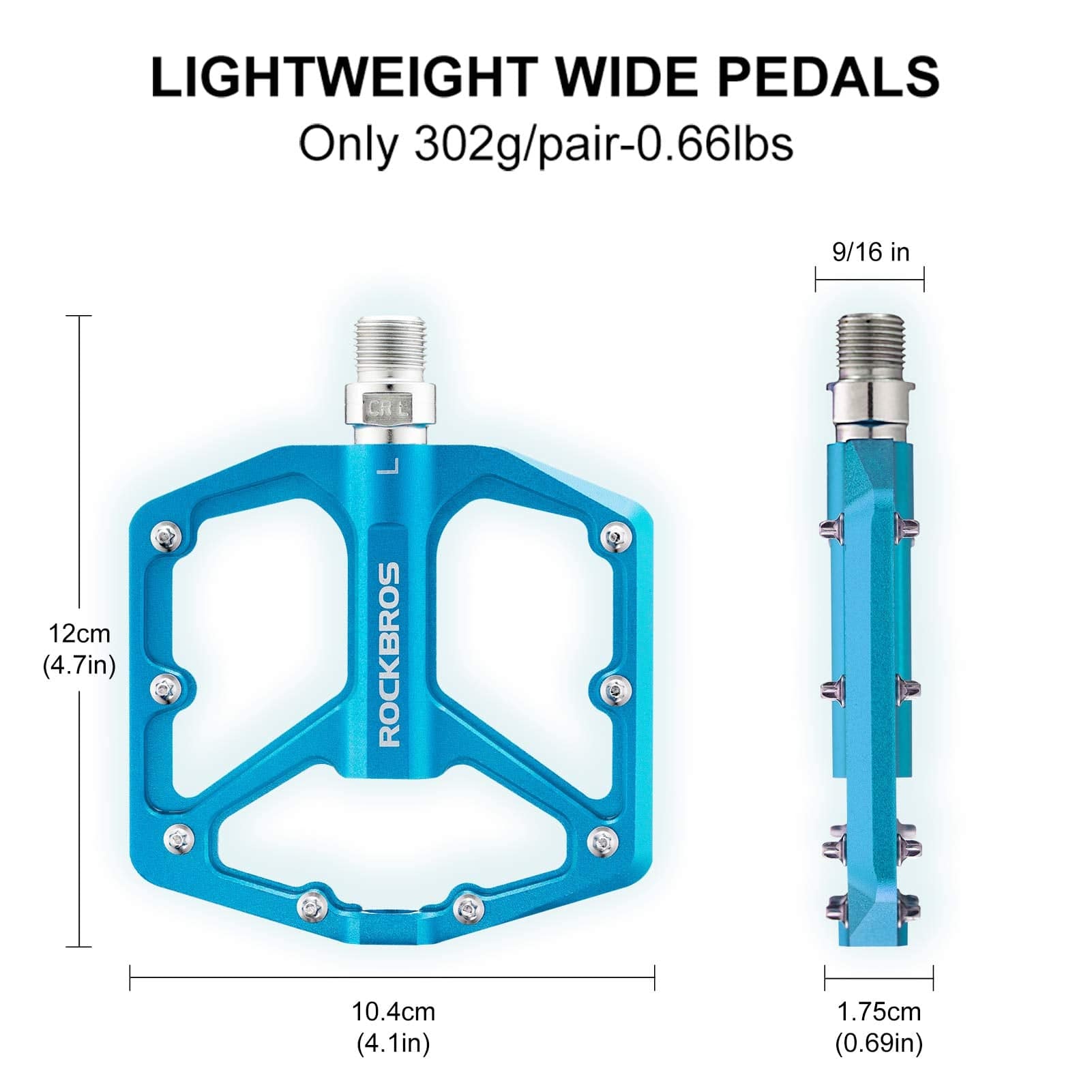 ROCKBROS Aluminium Platform Pedale 9/16 Zoll für MTB E-Bike Stadtrad