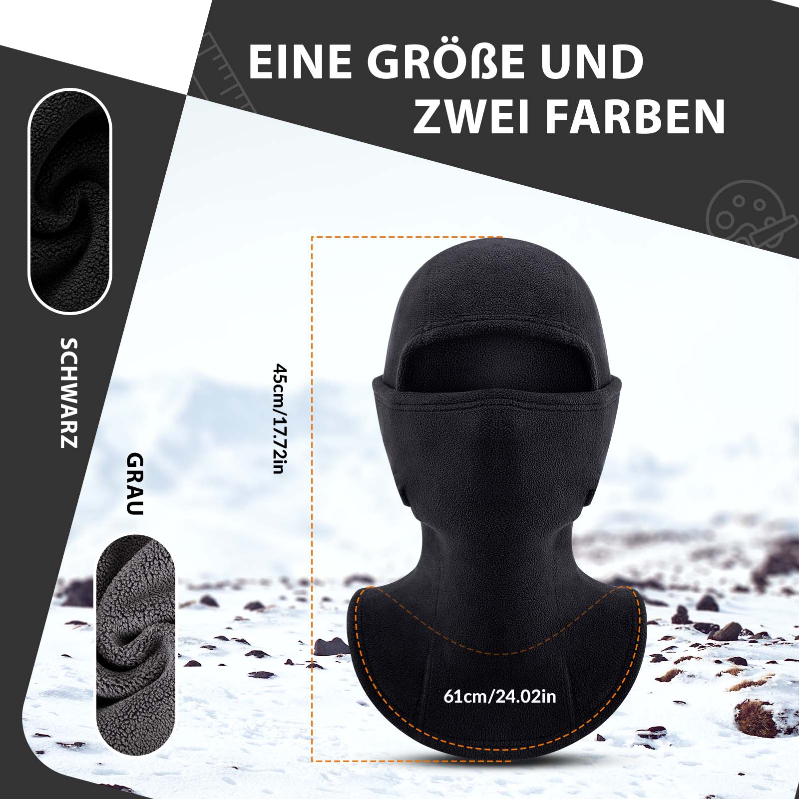 ROCKBROS Balaclava Winter Skimaske Warm Sturmmaske Unisex Einheitsgröße