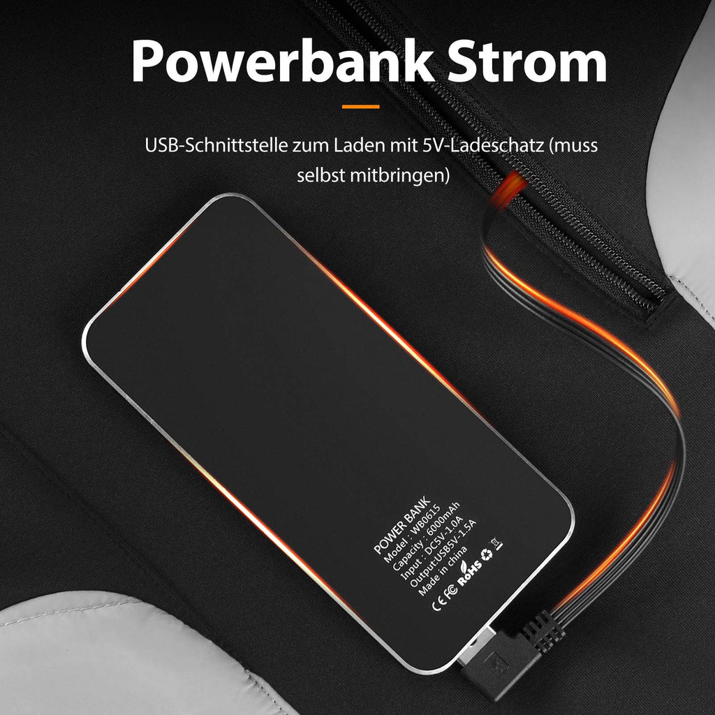 ROCKBROS Elektrische Beheizte Weste mit 3 Temperaturstufen für Herren/Damen