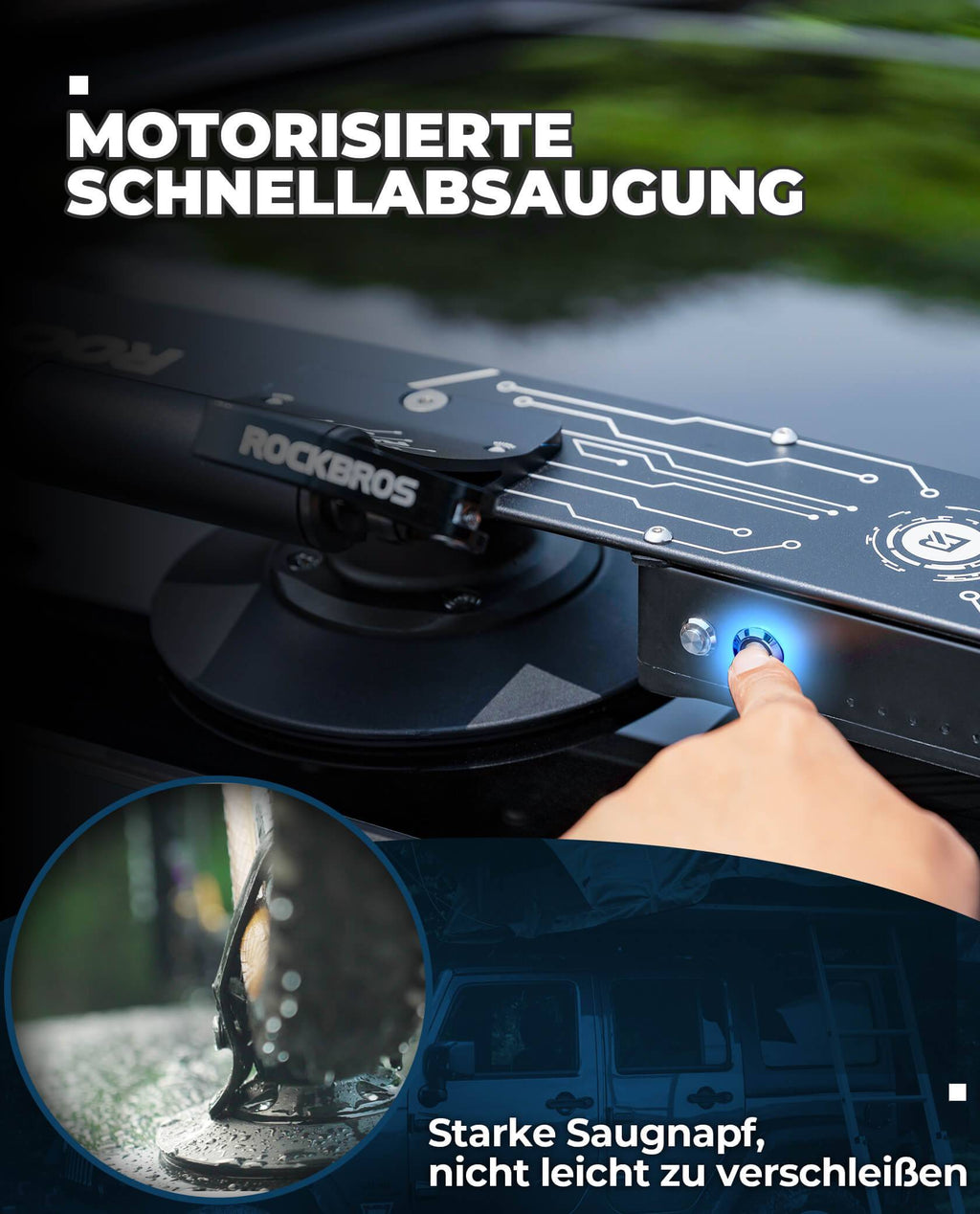 ROCKBROS Elektrischer Fahrradträger mit Saugnapf