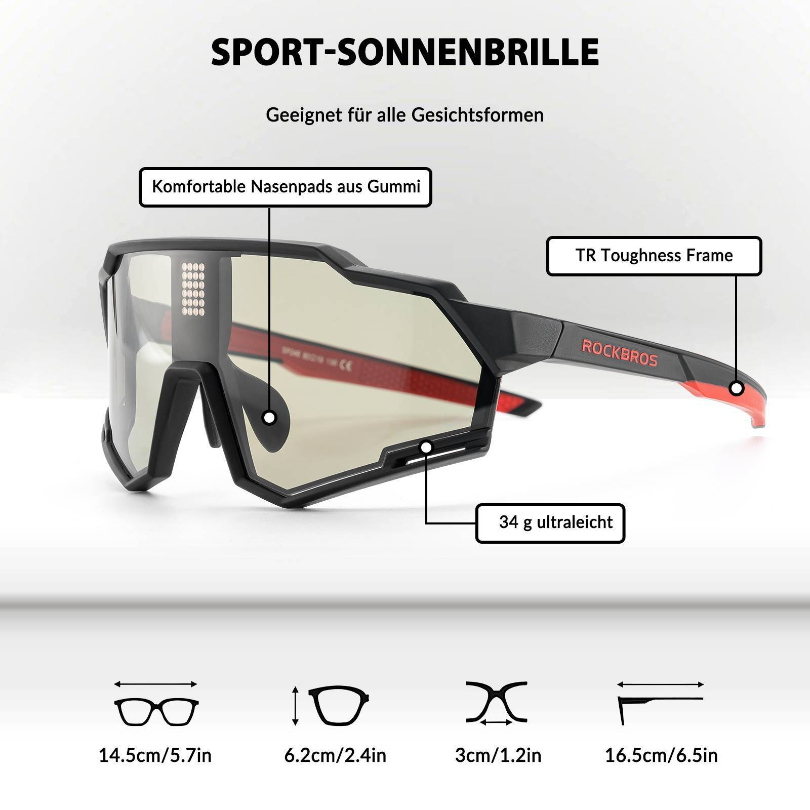 Smarte Radbrille mit Elektronischer Verdunkelung