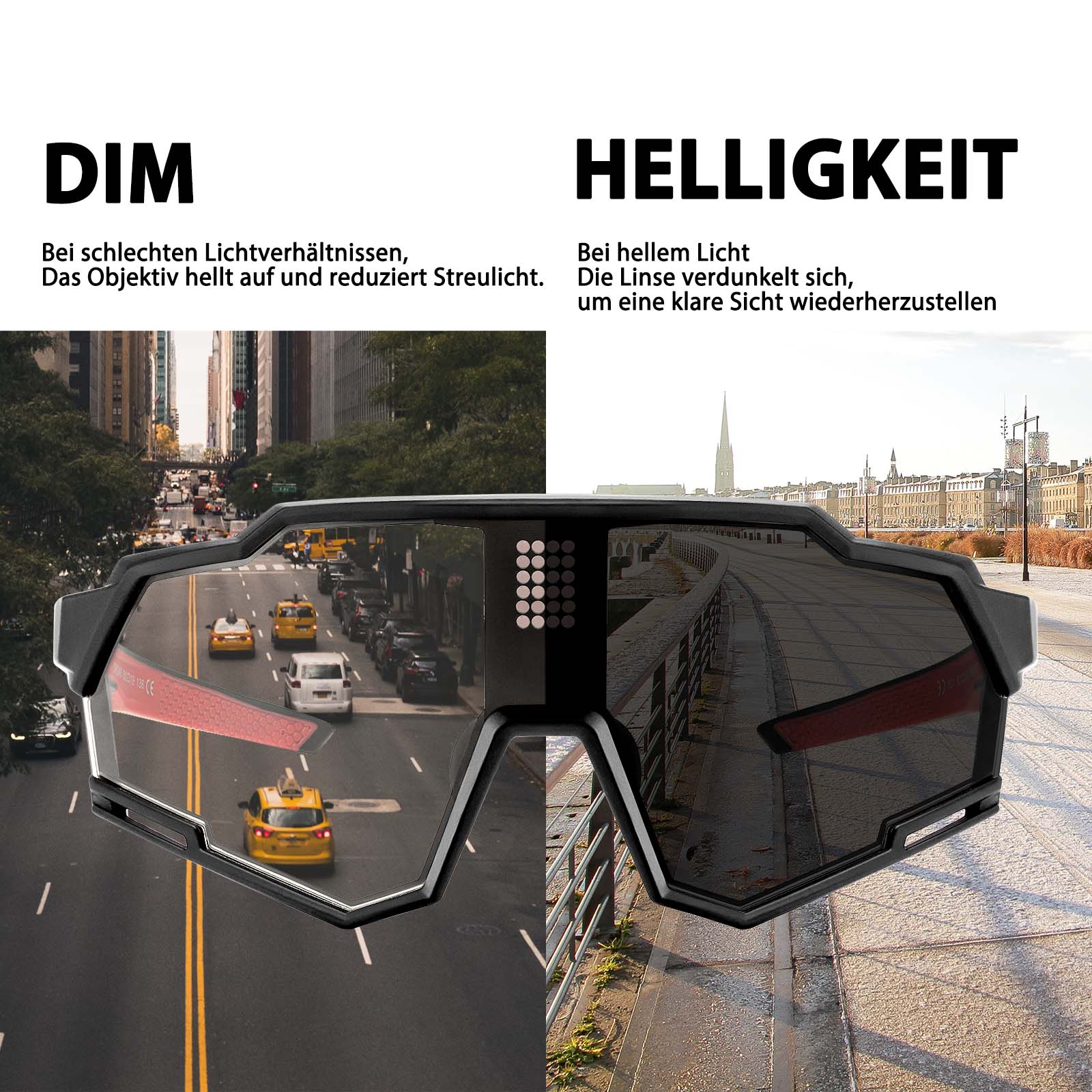 Smarte Radbrille mit Elektronischer Verdunkelung