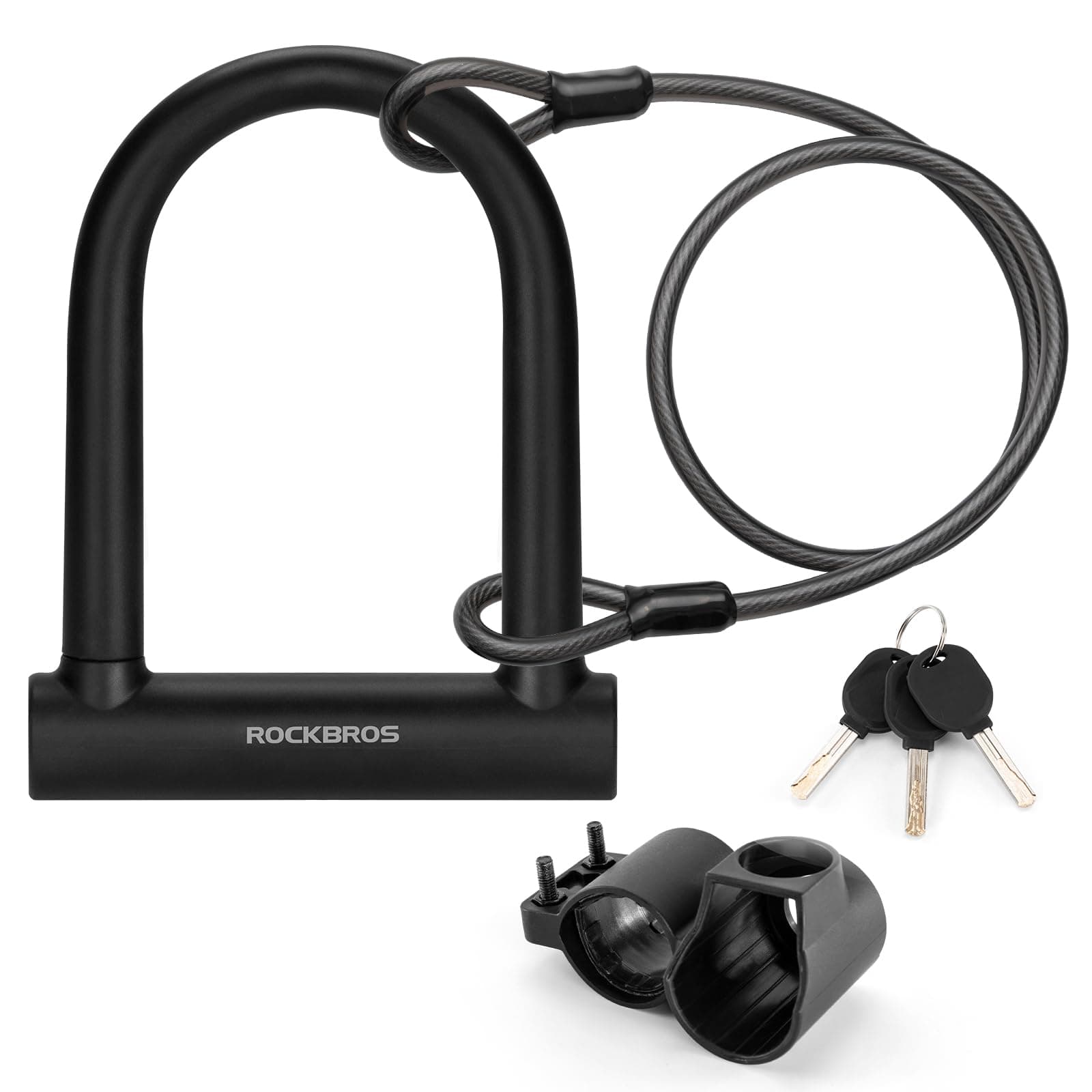 ROCKBROS Fahrrad Bügelschloss für Fahrräder & Motorräder aus legiertem