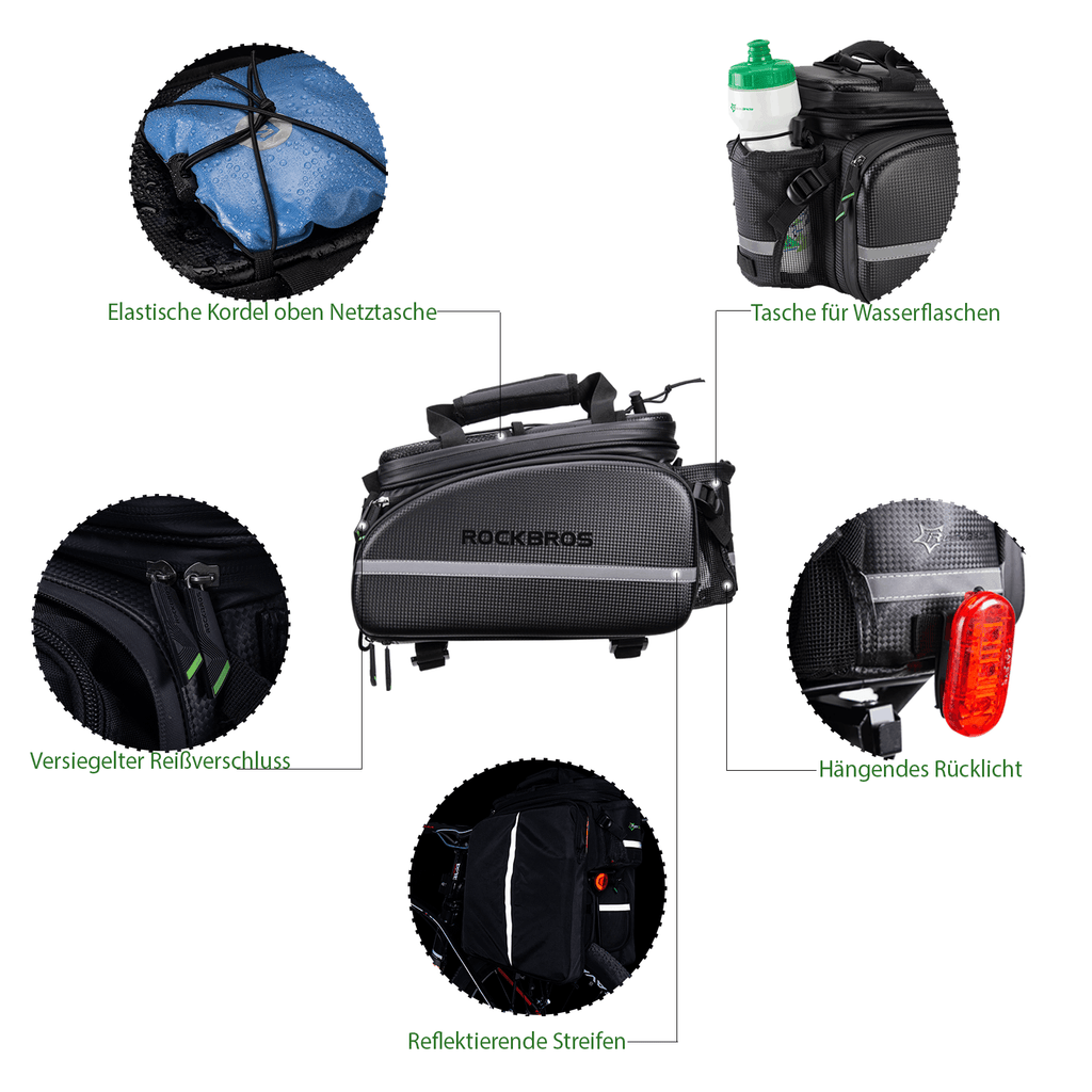 ROCKBROS Fahrrad Gepäckträgertasche 10-35L Wasserdicht Transporttasche
