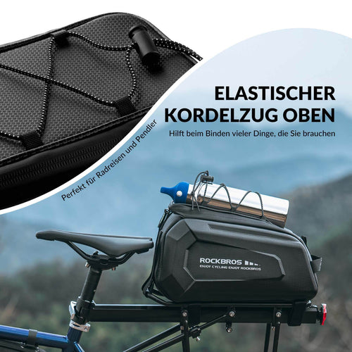Fahrrad-Gepäckträgertasche, 9L, wasserabweisend – inkl. Regenhülle & verstellbarem Schultergurt