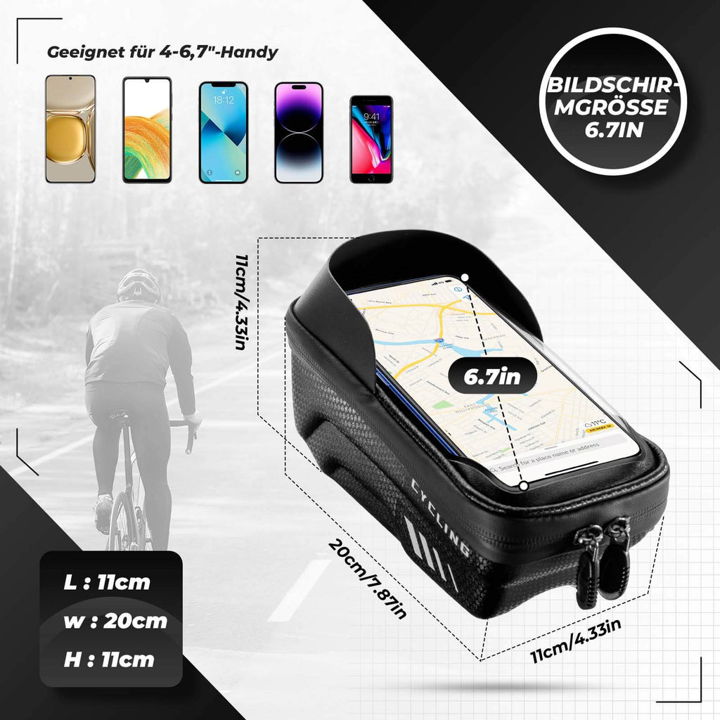 ROCKBROS Fahrrad Handytasche Handyhalterung mit Touchscreen 6.7 Zoll
