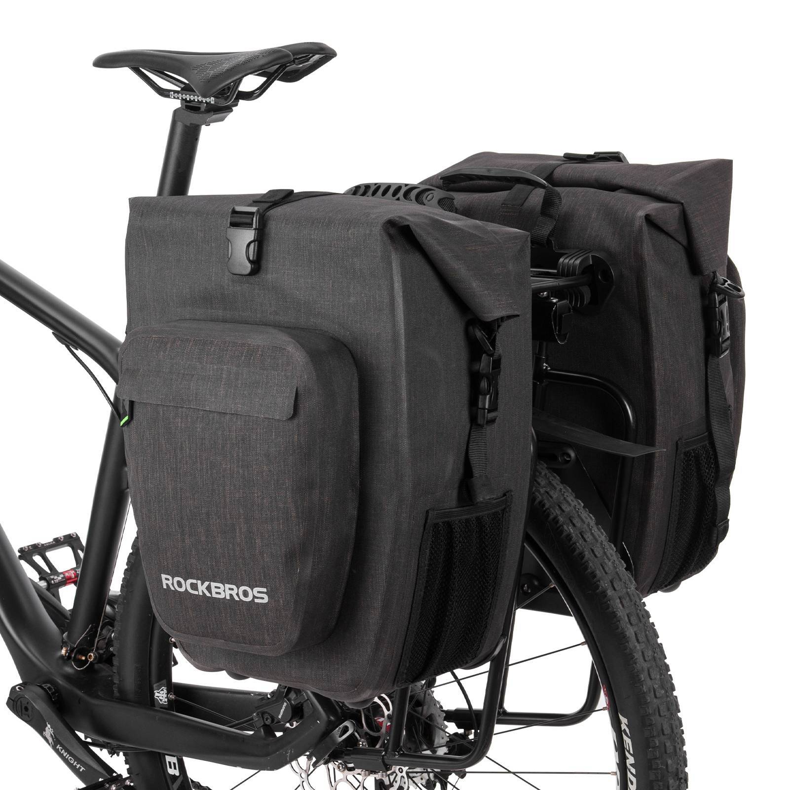 ROCKBROS Fahrrad hinter Gepäckträgertasche wasserdicht 20-27L für E-Bike/Rennrad/MTB