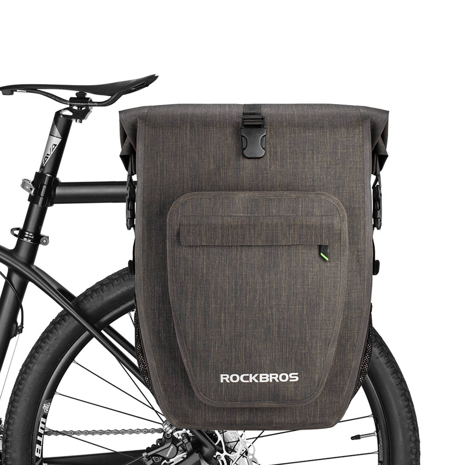 ROCKBROS Fahrrad hinter Gepäckträgertasche wasserdicht 20-27L für E-Bike/Rennrad/MTB