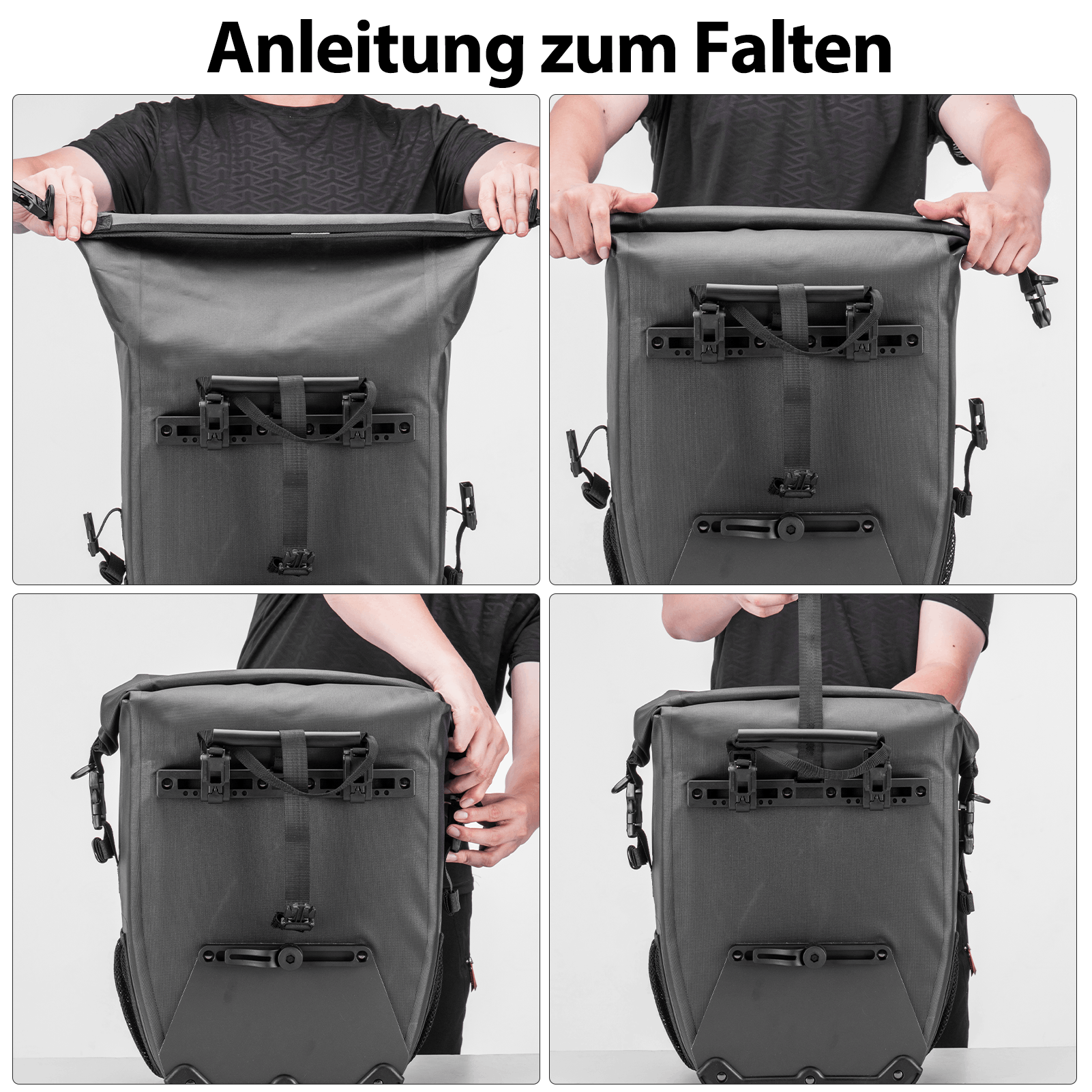 ROCKBROS Fahrrad hinter Gepäckträgertasche wasserdicht 20-27L für E-Bike/Rennrad/MTB