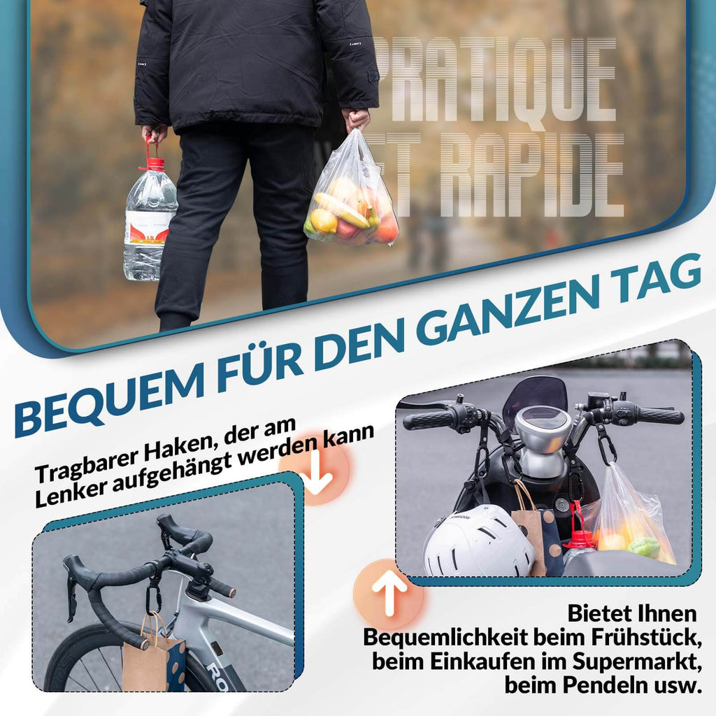 ROCKBROS Fahrrad Karabinerhaken Multifunktional mit Strapazierfähigem Gurt