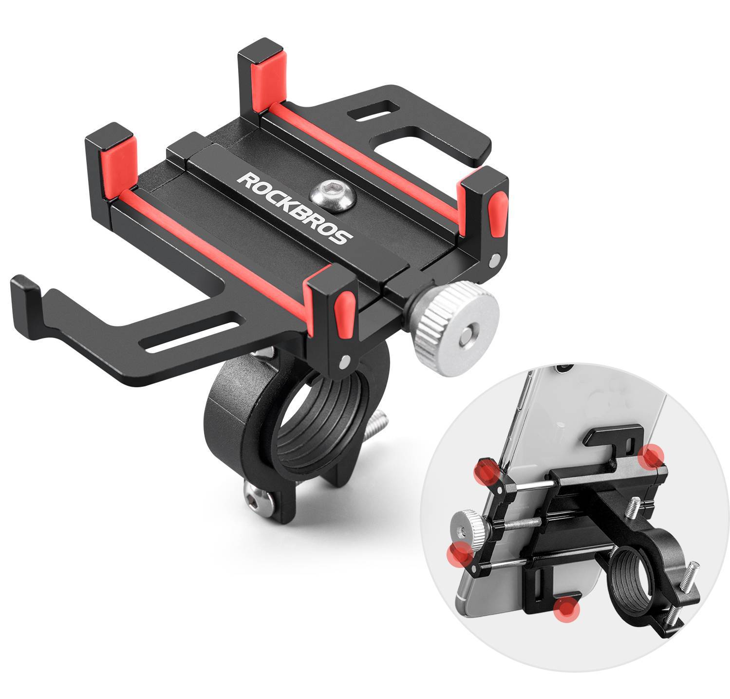 ROCKBROS Fahrrad Motorrad Handyhalterung mit 360 Rotation Clip