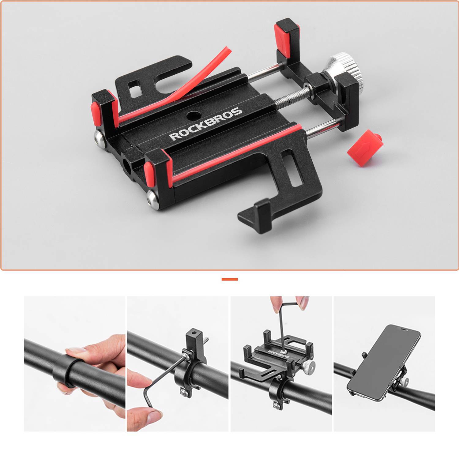 ROCKBROS Fahrrad Motorrad Handyhalterung mit 360 Rotation Clip