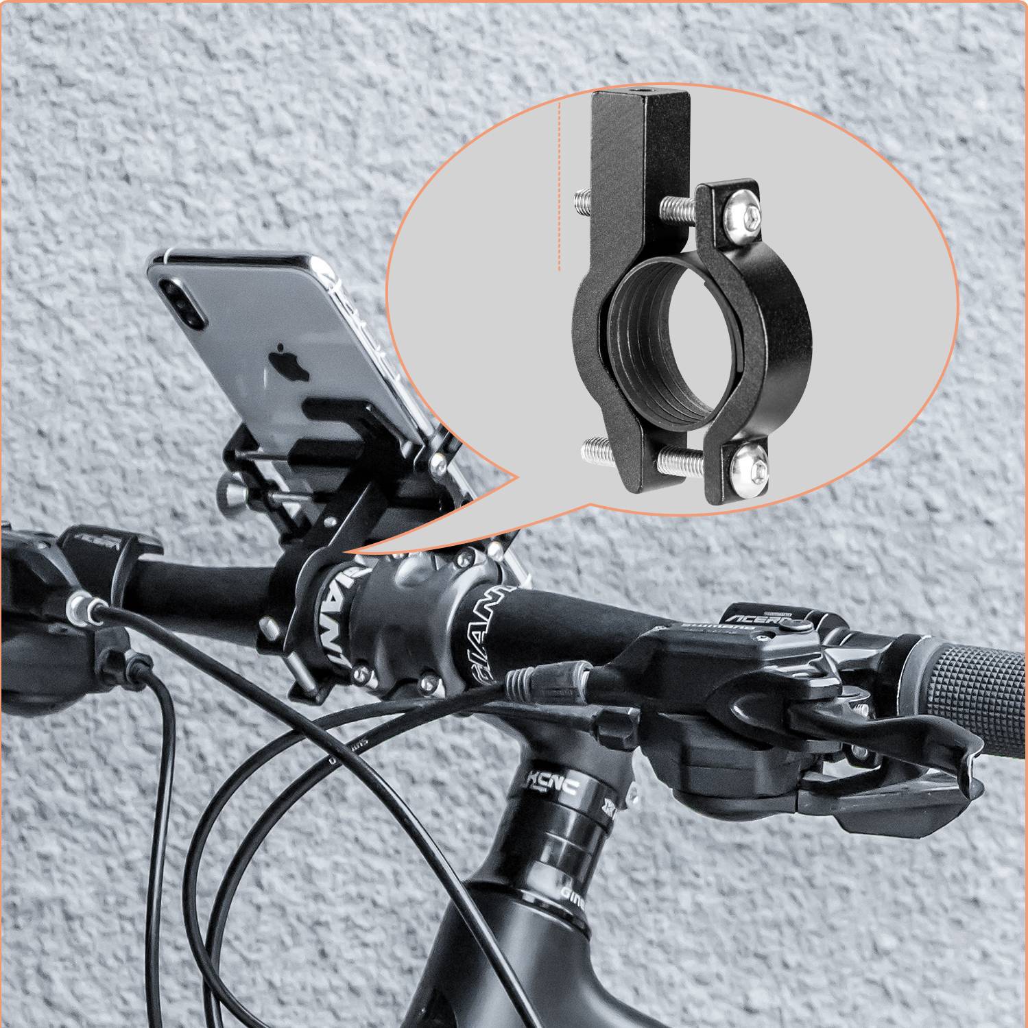 ROCKBROS Fahrrad Motorrad Handyhalterung mit 360 Rotation Clip