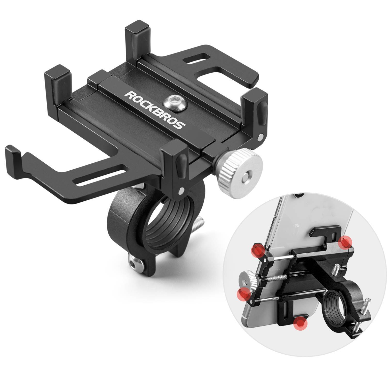 ROCKBROS Fahrrad Motorrad Handyhalterung mit 360 Rotation Clip