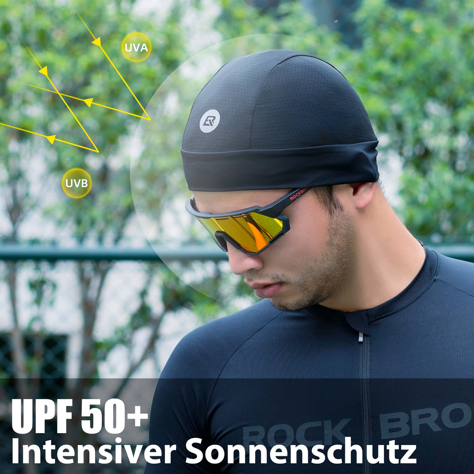 ROCKBROS Fahrrad Mütze Sommer UV Schutz Laufmütze Herren 50-64CM