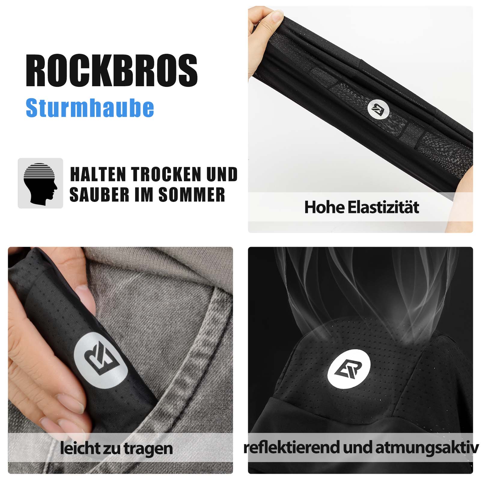 ROCKBROS Fahrrad Mütze Sommer UV Schutz Laufmütze Herren 50-64CM