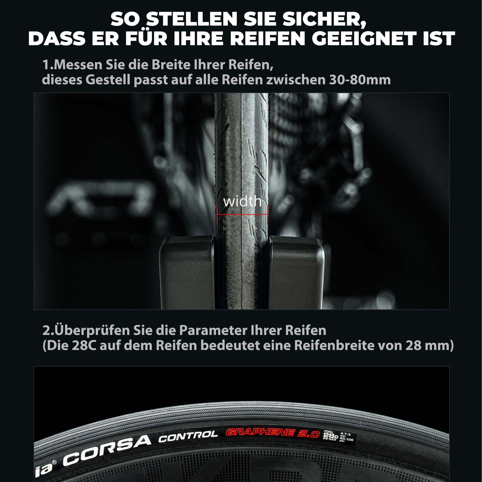ROCKBROS Fahrrad Parkständer, verstellbare Fahrradständer für 26–80 mm