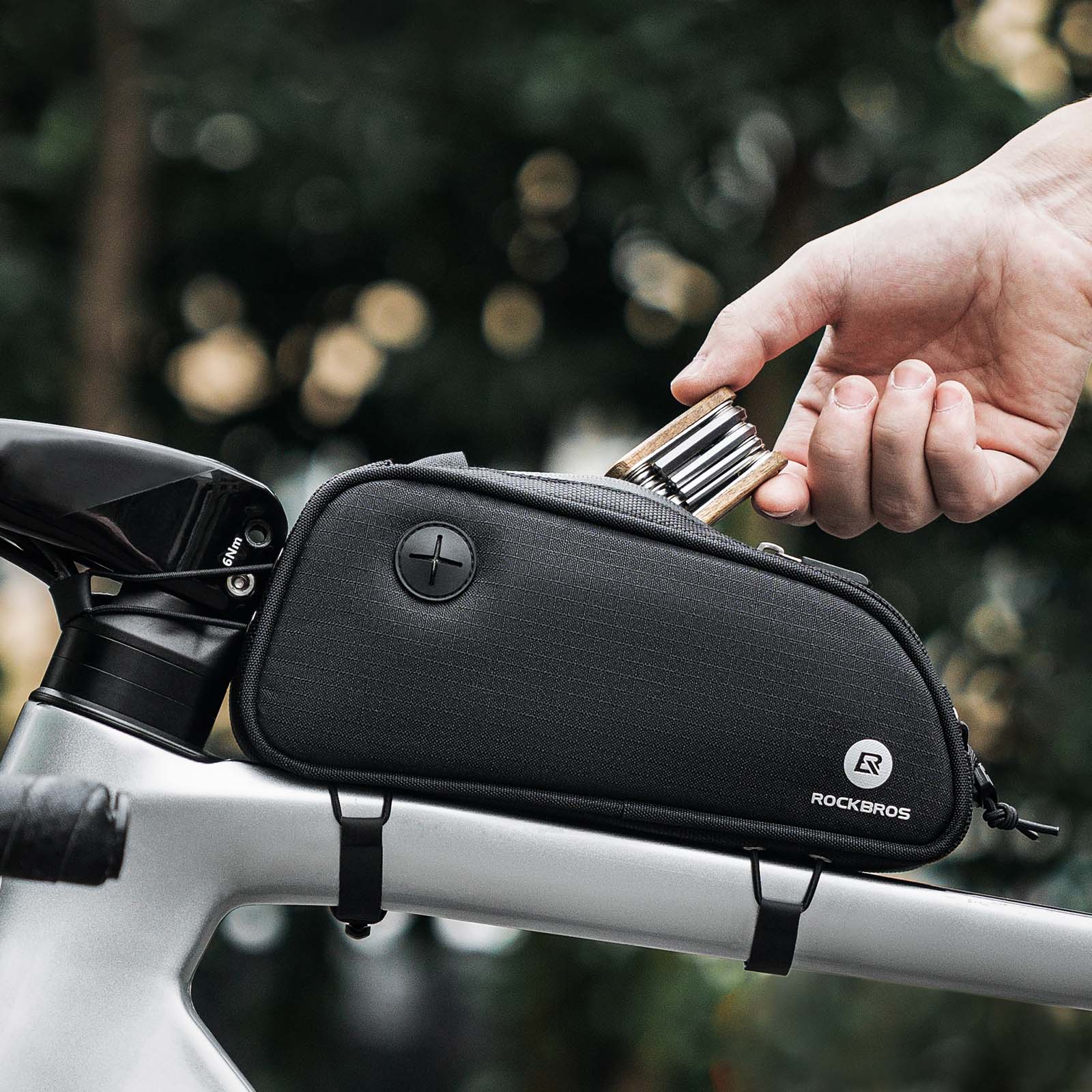 ROCKBROS Fahrrad Rahmentasche 1.3L MTB Oberrohrtasche Schwarz