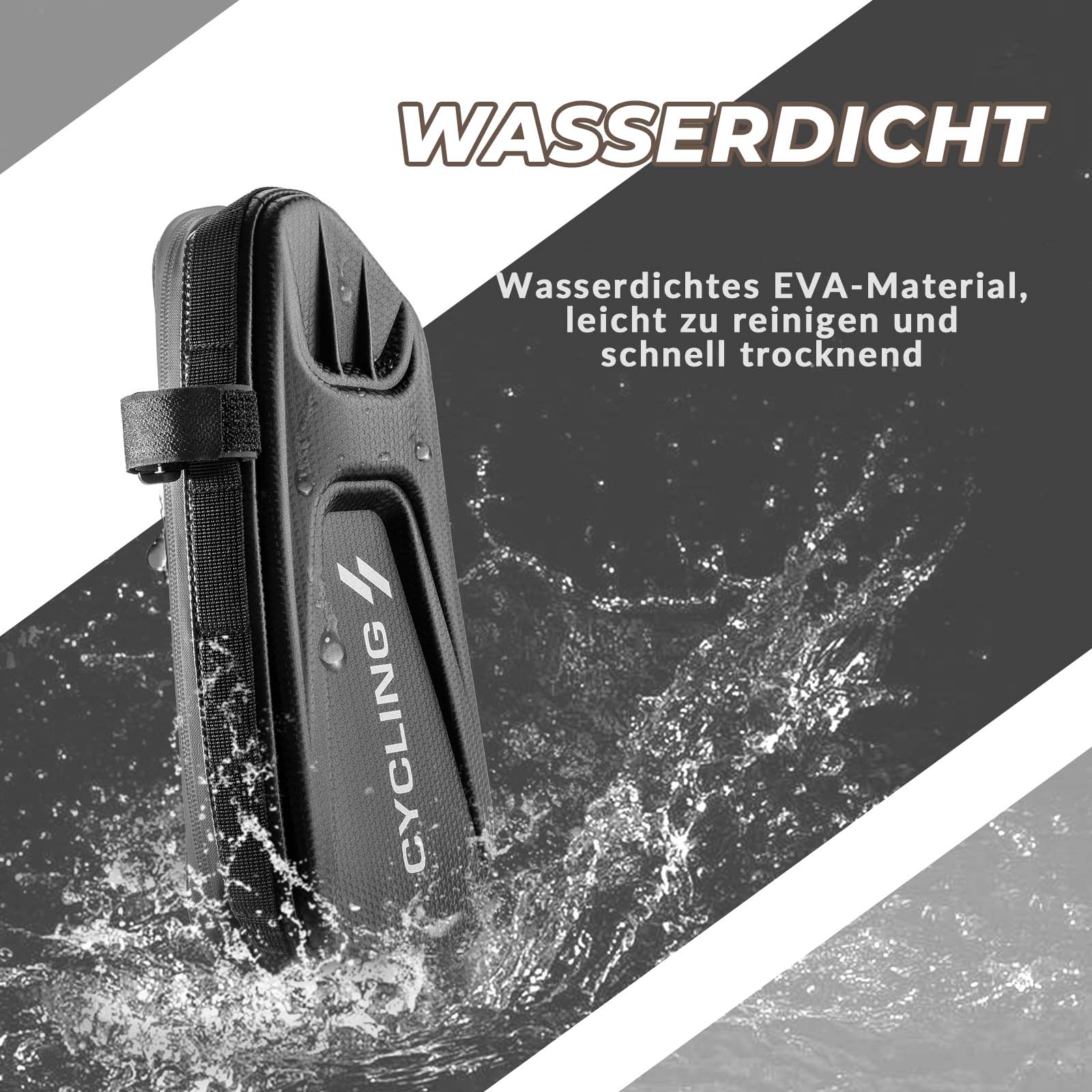 ROCKBROS Fahrrad Rahmentasche 1,5L Dreieckstasch Wasserdicht Fahrradtasche