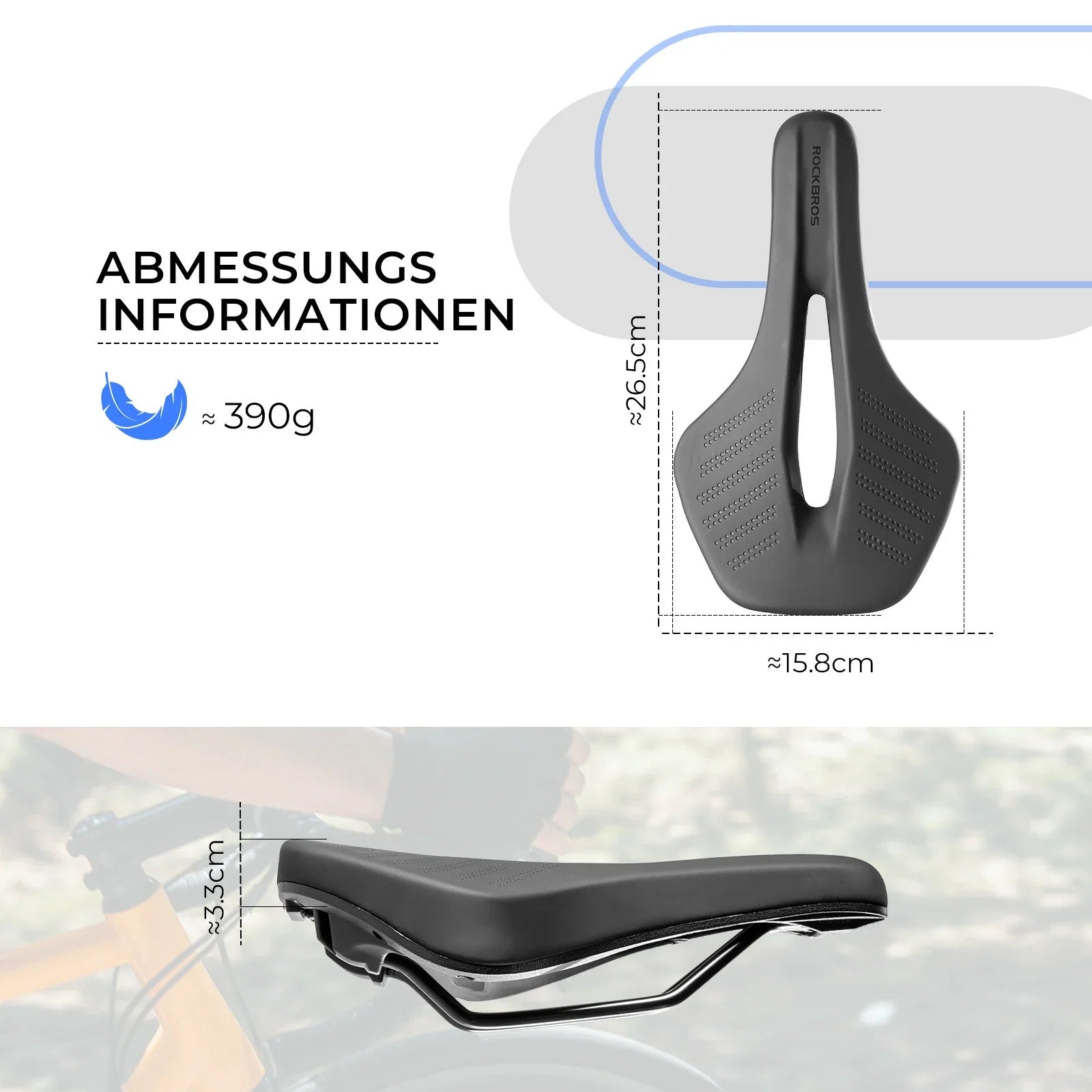 ROCKBROS Fahrrad Sattel Ergonomischer Stoßdämpfender Fahrradsattel Unisex