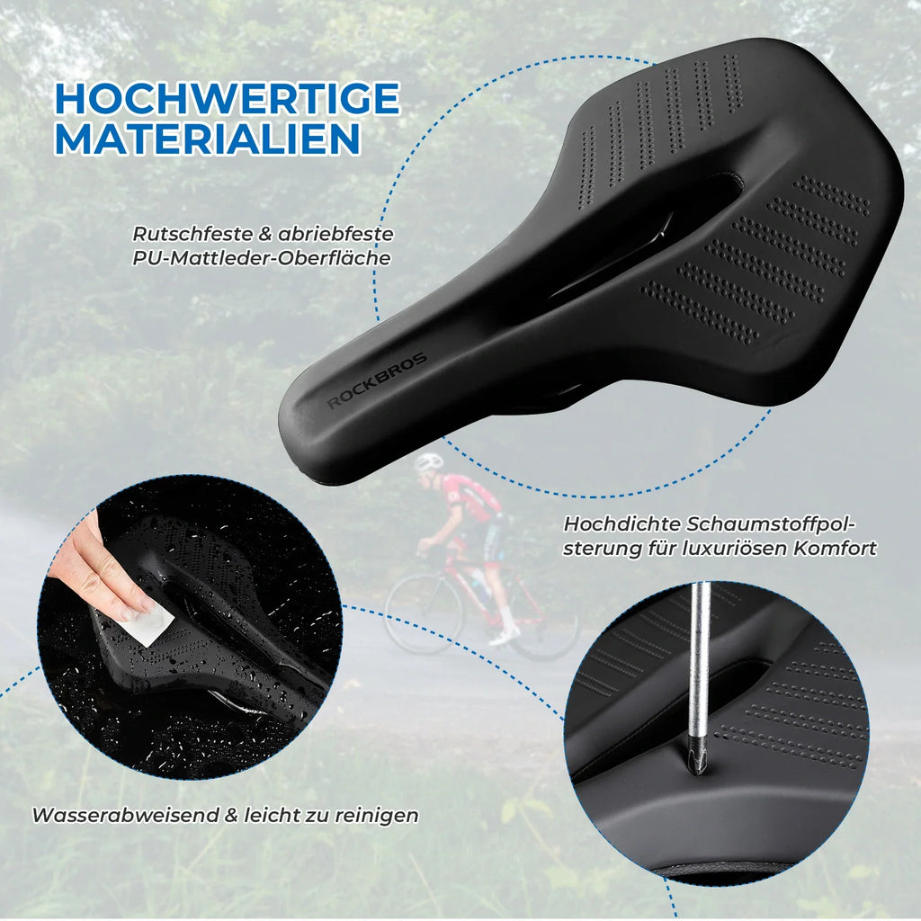 ROCKBROS Fahrrad Sattel Ergonomischer Stoßdämpfender Fahrradsattel Unisex