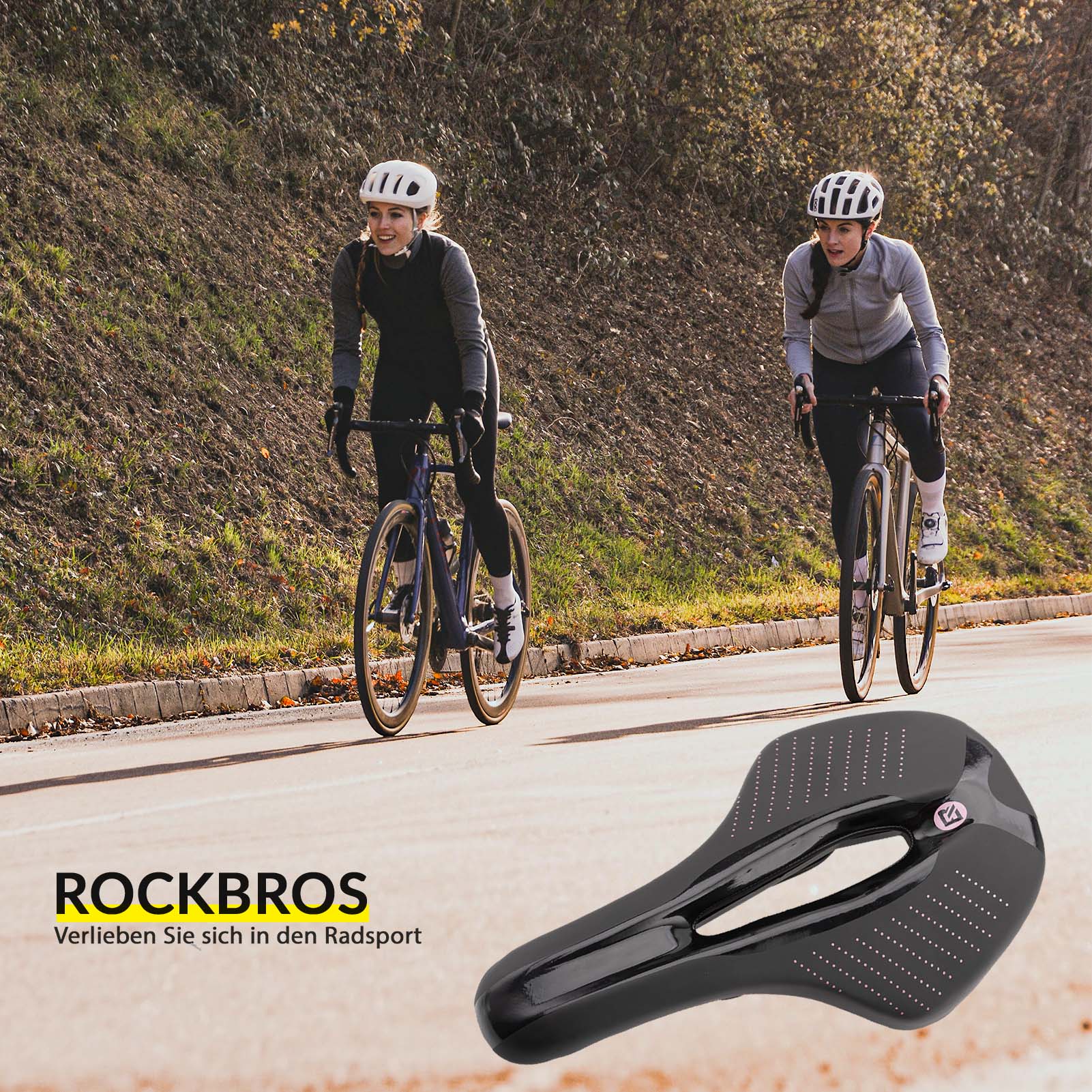 ROCKBROS Fahrrad Sattel Ergonomischer Stoßdämpfender Fahrradsattel Unisex