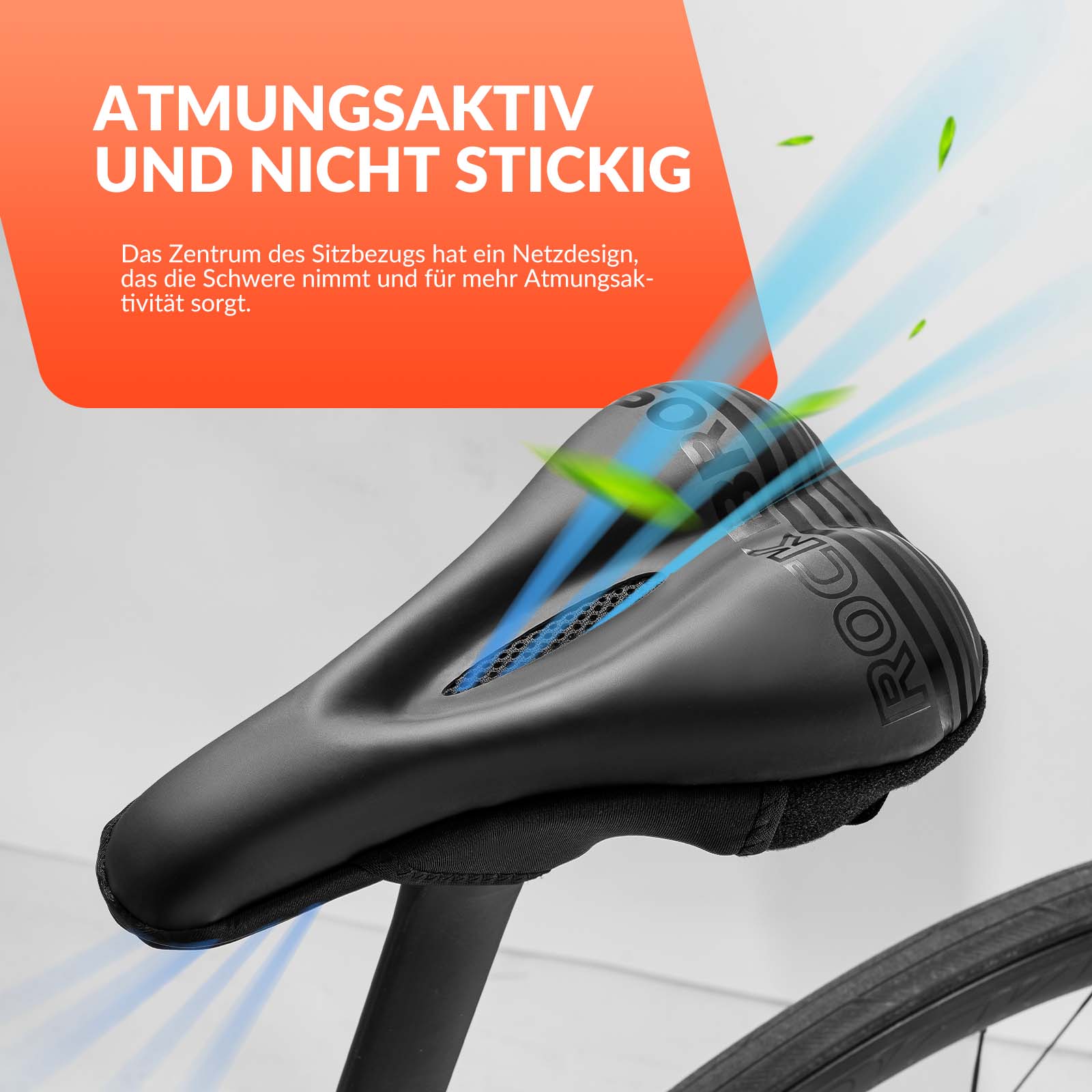ROCKBROS Fahrrad Sattelbezug Gel Gepolsterter Weicher Fahrradsitz Bezug