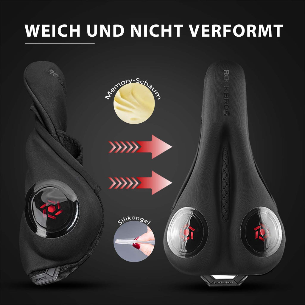 ROCKBROS Fahrrad Sattelbezug Gel Sattel Überzug Schwarz