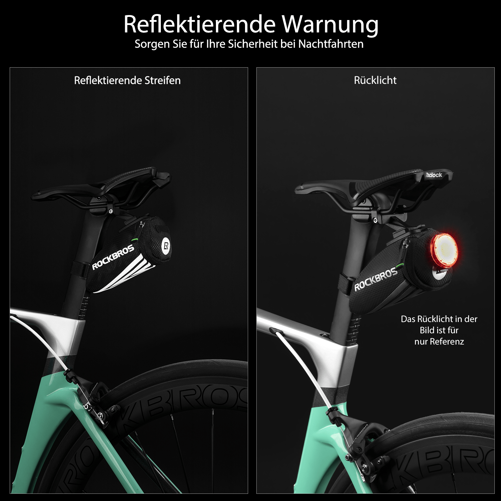ROCKBROS Fahrrad Satteltasche für MTB/Rennrad/Faltrad Mini Portable