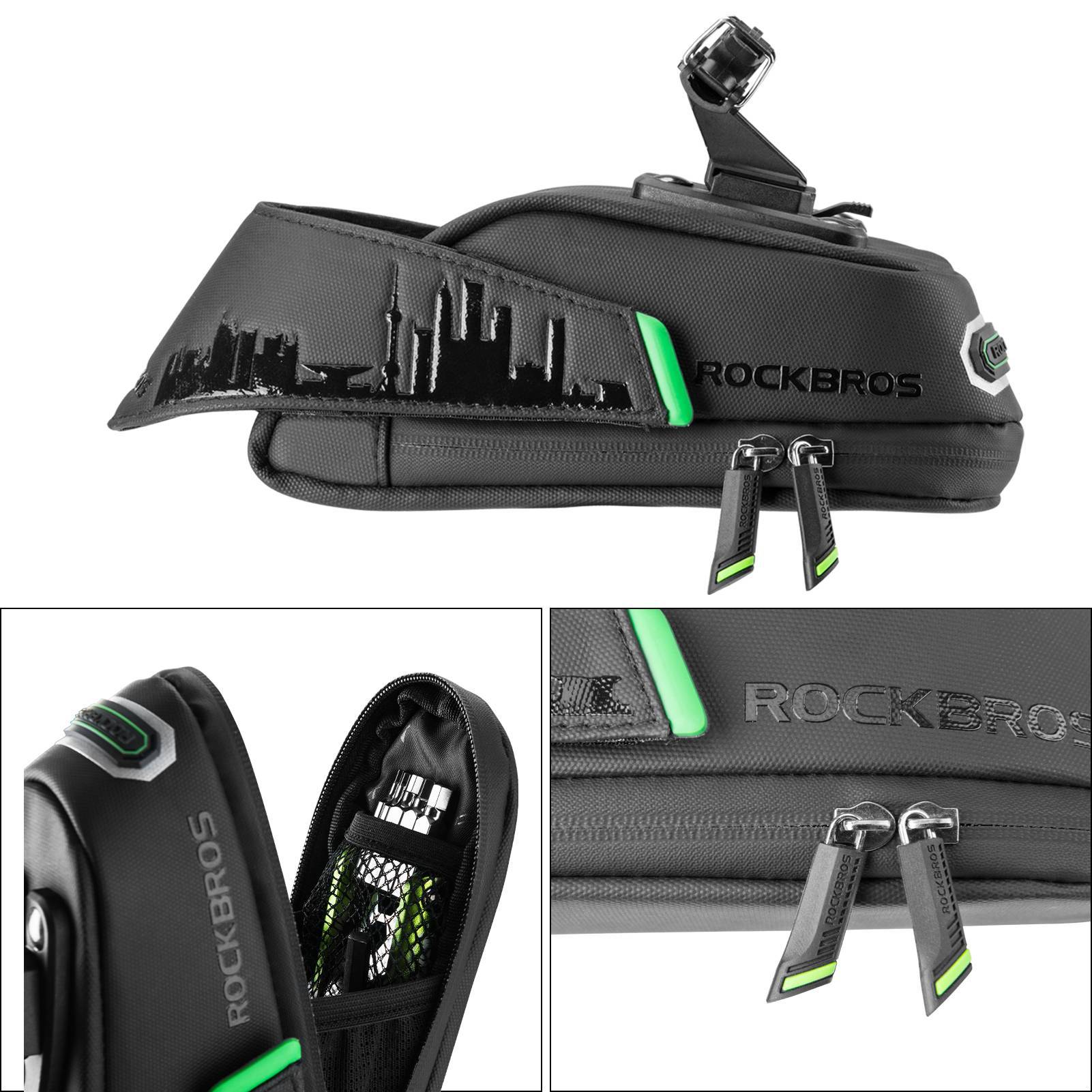 ROCKBROS Fahrrad Satteltasche mit Rücklichthalter wasserdicht 0.7L/0.9L