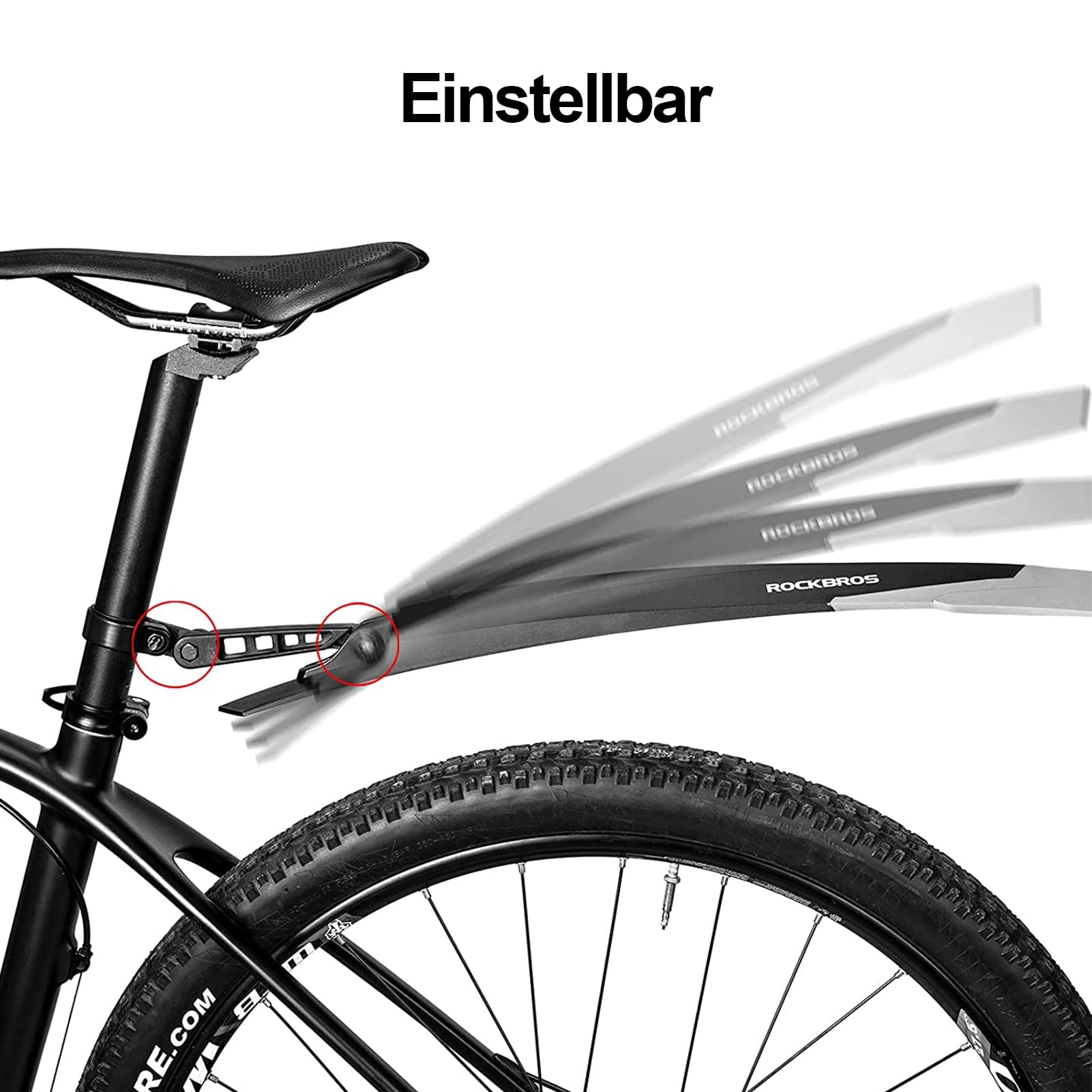 ROCKBROS Fahrrad Schutzblech Set MTB Spritzschutz aus PP und Gummi