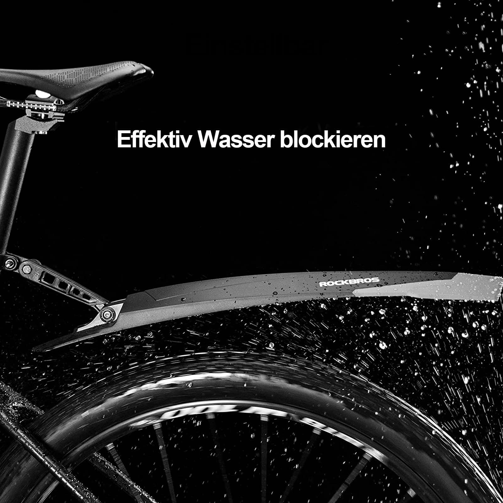ROCKBROS Fahrrad Schutzblech Set MTB Spritzschutz aus PP und Gummi