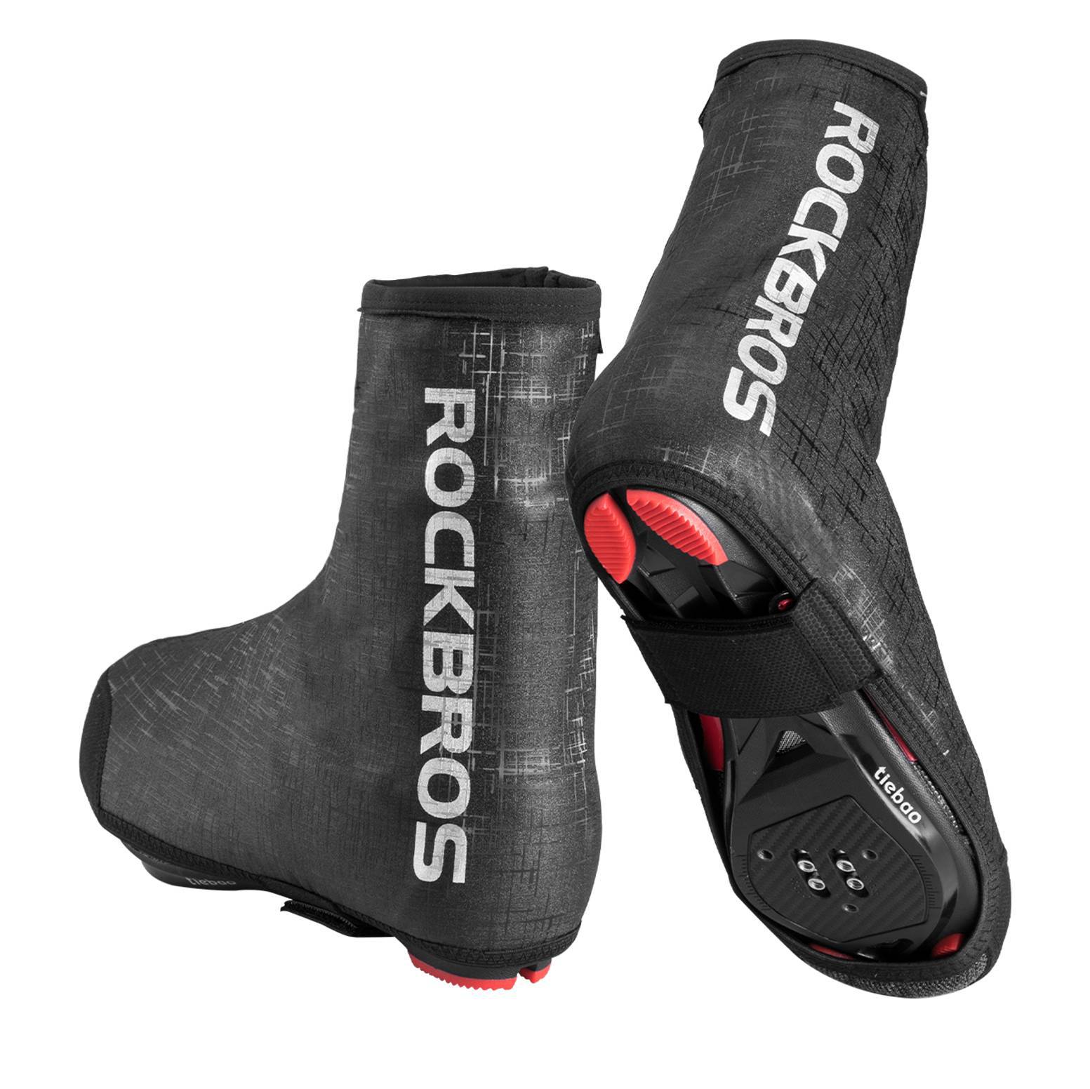 ROCKBROS Fahrrad Überzieher Windfest Wasserabweisend Überschuhe Rennrad MTB Schwarz