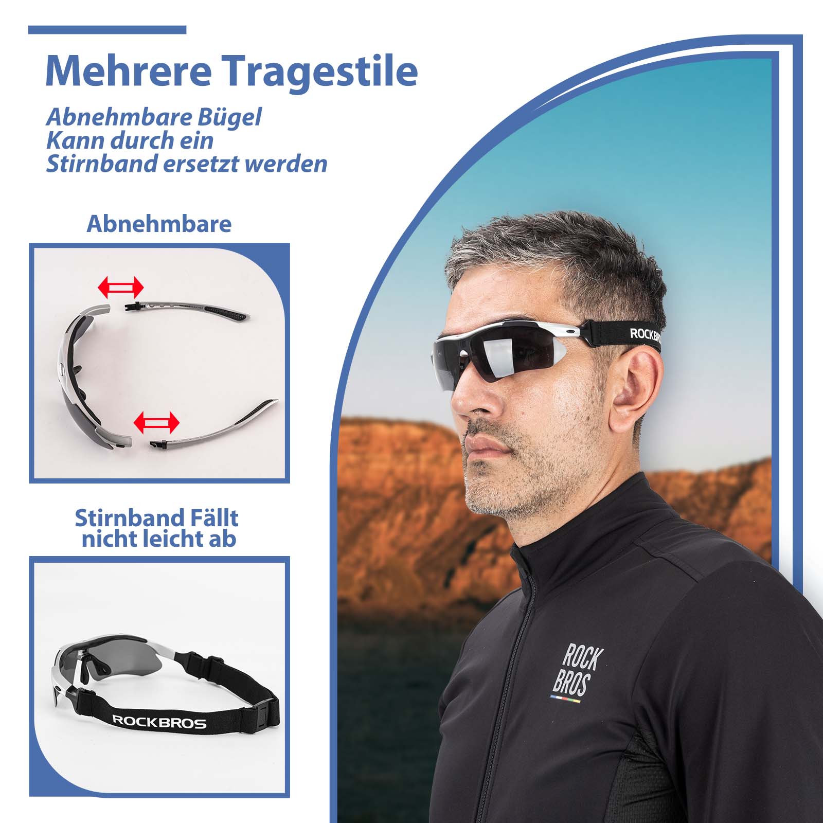 Polarisierte Fahrrad-Sonnenbrille mit UV400-Schutz