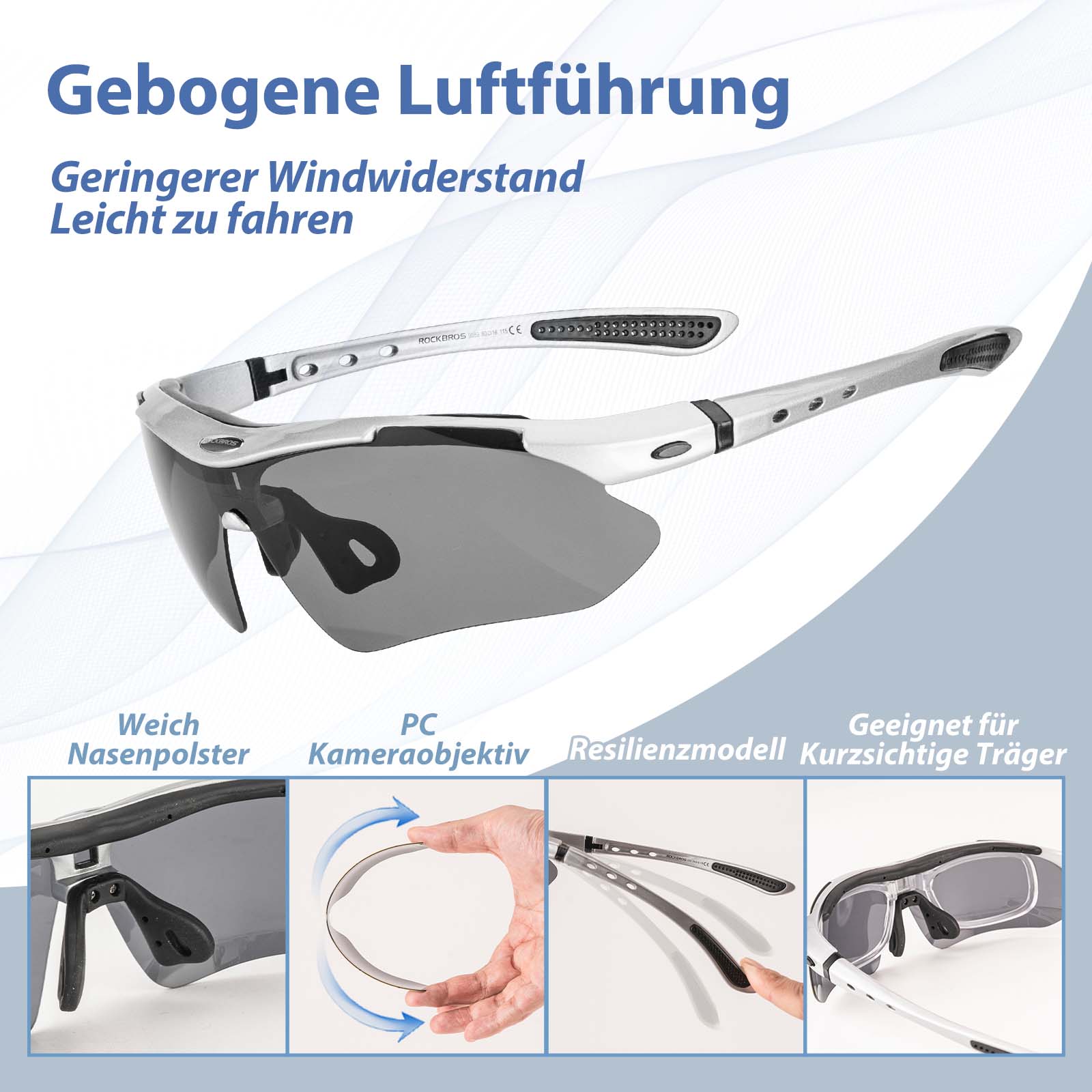 Polarisierte Fahrrad-Sonnenbrille mit UV400-Schutz