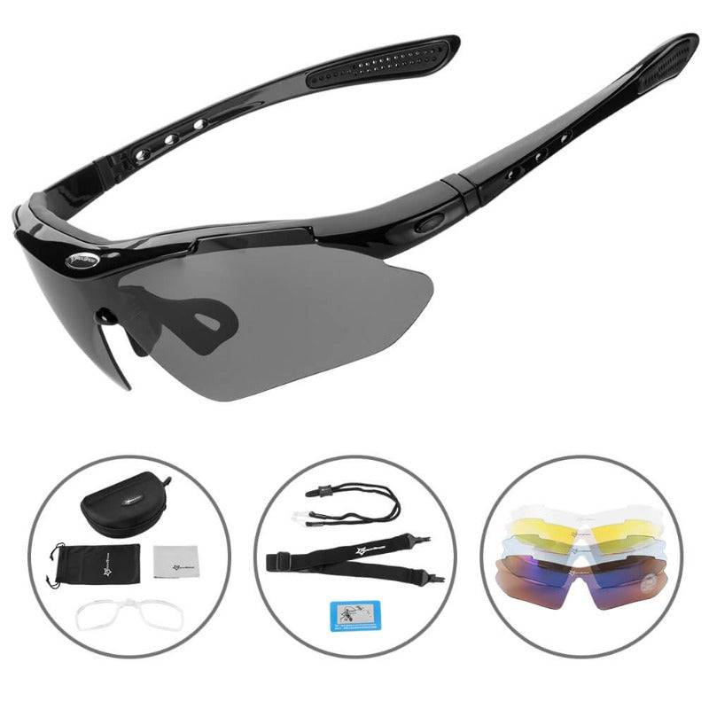 Polarisierte Fahrradbrille mit 5 Wechselgläsern